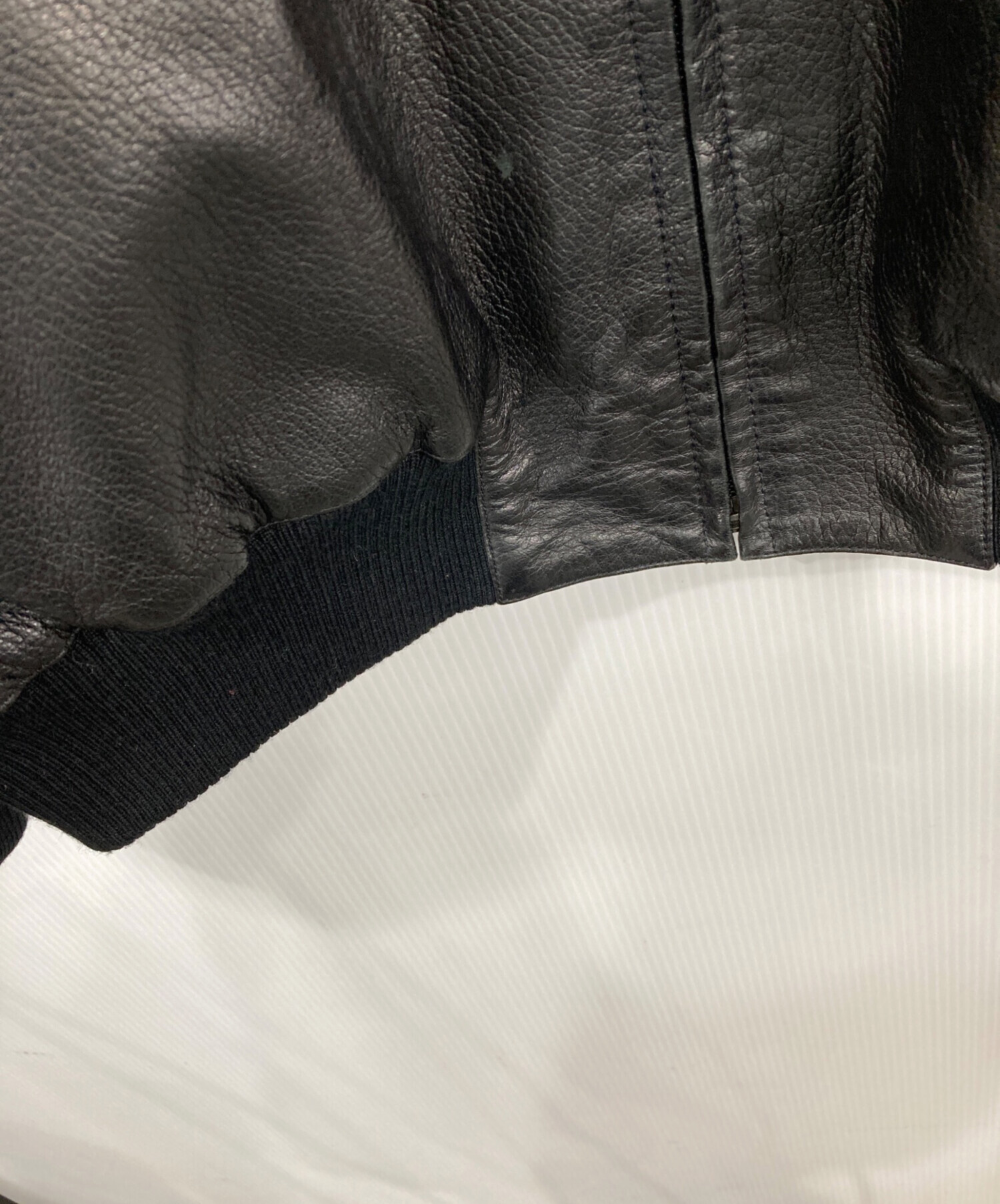 中古・古着通販】a.testoni (アテストーニ) レザージャケット ブラック