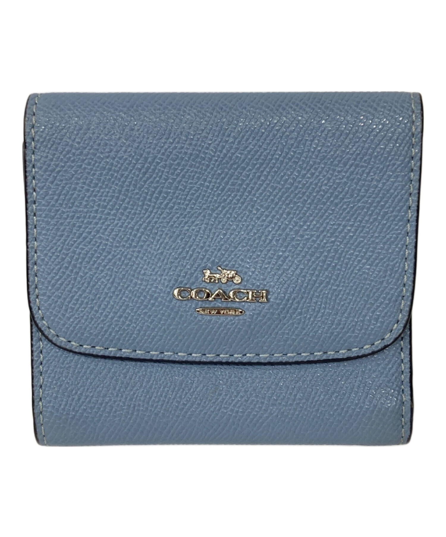良品 COACH コーチ コンパクトウォレット 三つ折り財布 58298 ライトブルー レディース 古着 中古 USED 中古・古着通販】COACH (コーチ) 3つ折り財布 ブルー｜ブランド・古着