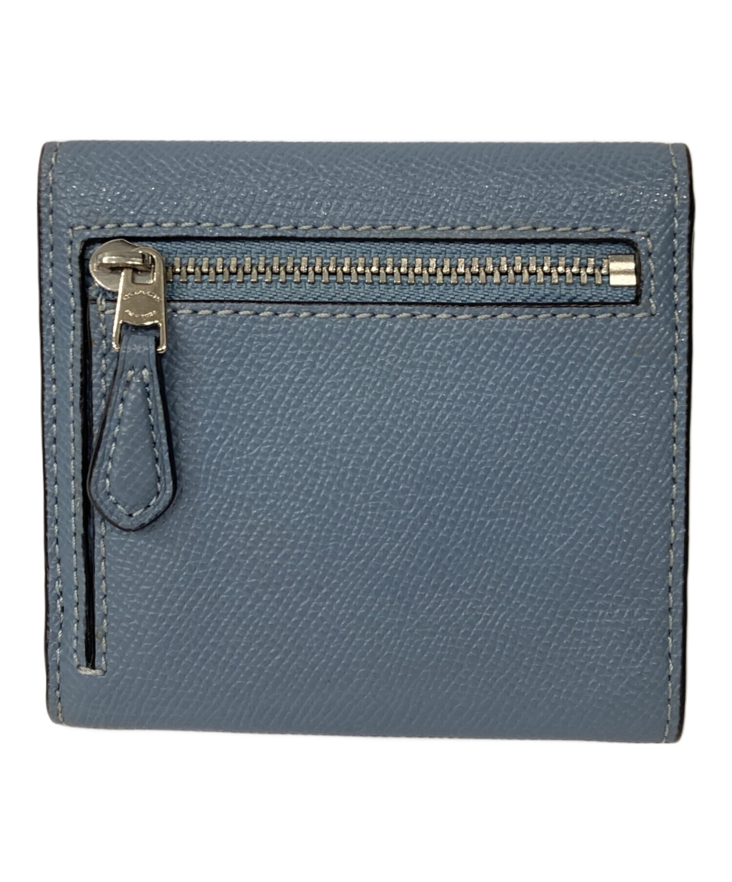 良品 COACH コーチ コンパクトウォレット 三つ折り財布 58298 ライトブルー レディース 古着 中古 USED 中古・古着通販】COACH (コーチ) 3つ折り財布 ブルー｜ブランド・古着