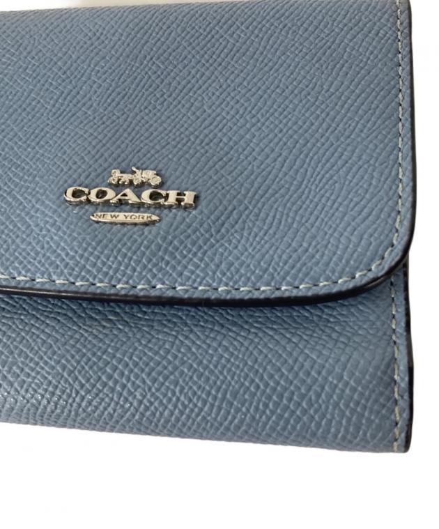 中古・古着通販】COACH (コーチ) 3つ折り財布 ブルー｜ブランド・古着