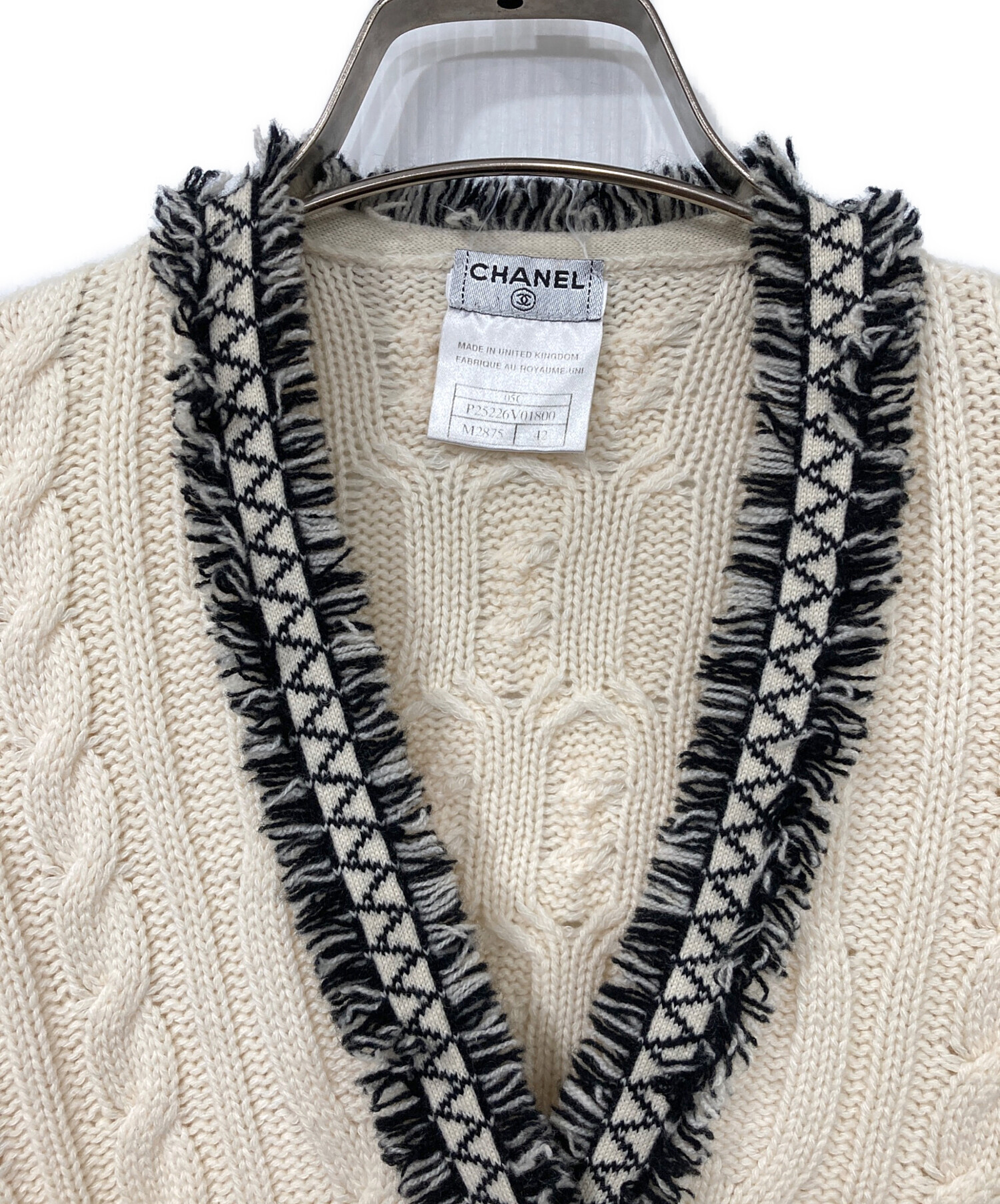 中古・古着通販】CHANEL (シャネル) コットン×カシミヤ カーディガン
