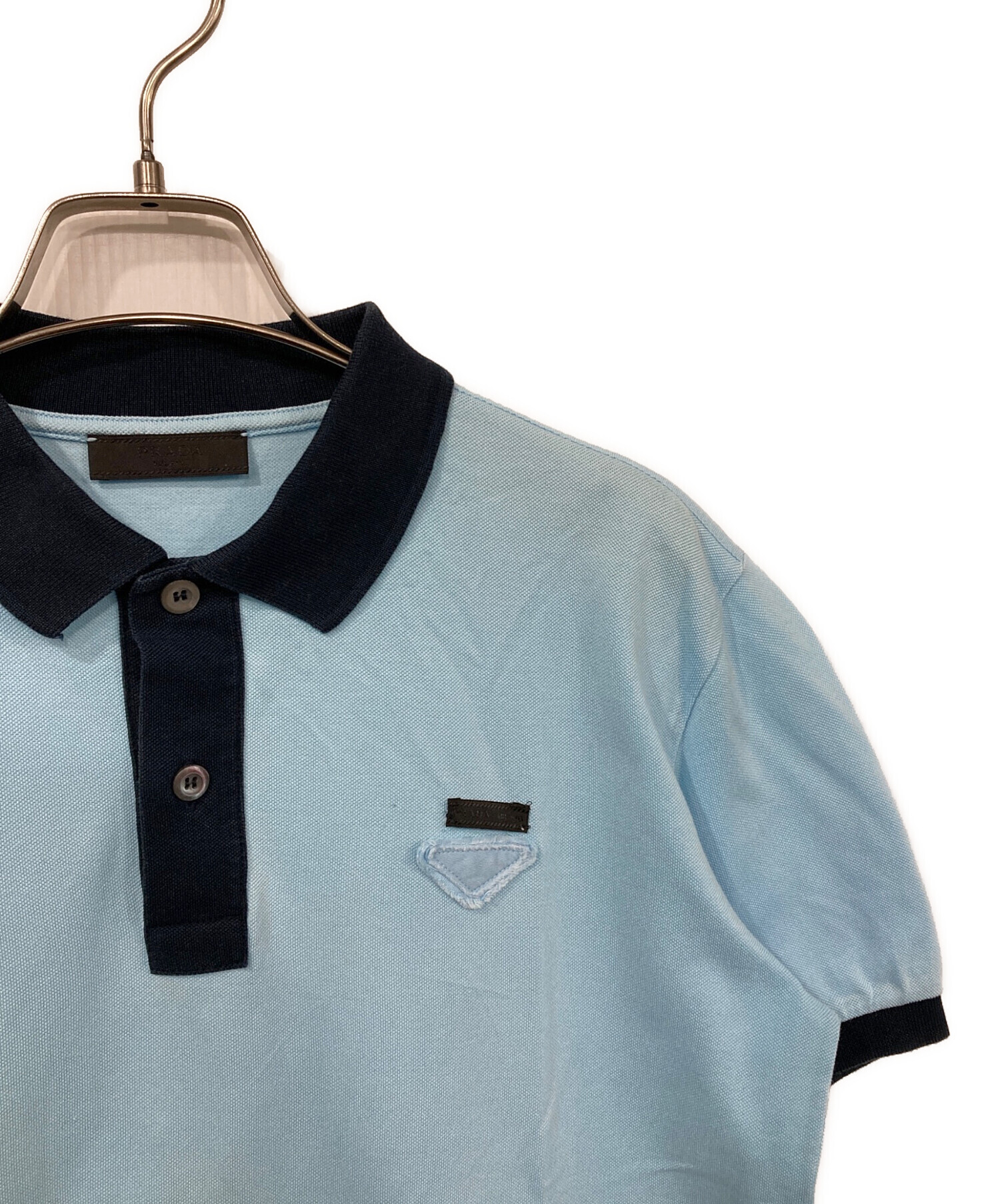 中古・古着通販】PRADA (プラダ) ポロシャツ ブルー サイズ:L