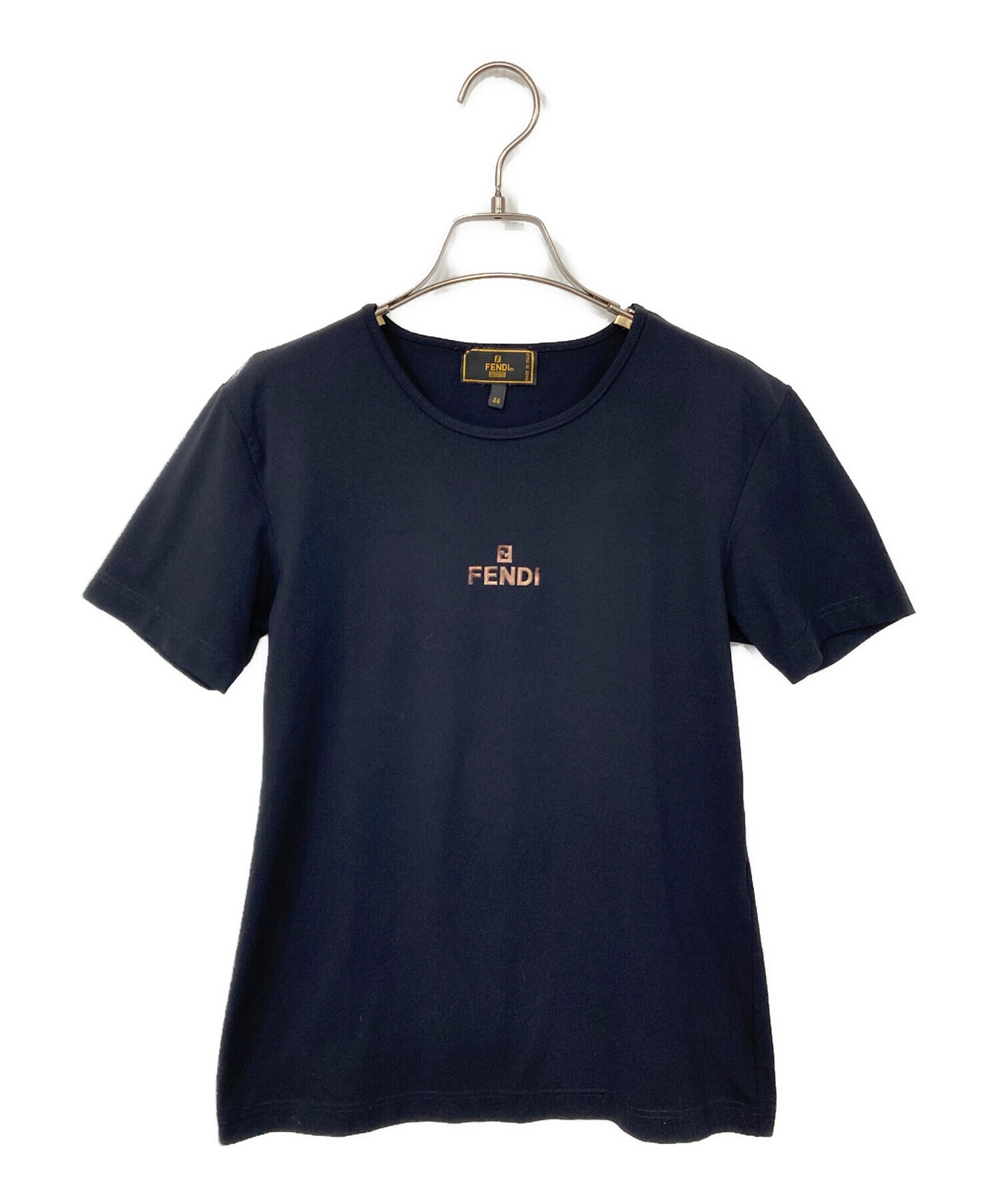 FENDI フェンディ Tシャツ 黒 ブラック ロゴ スタッズ XLサイズ 【公式