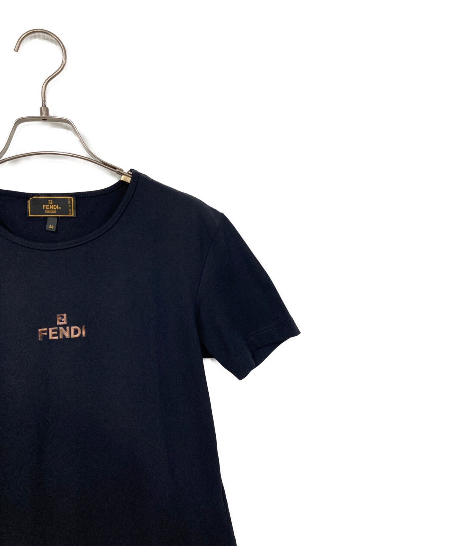中古・古着通販】FENDI (フェンディ) ロゴTシャツ ブラック サイズ:44 