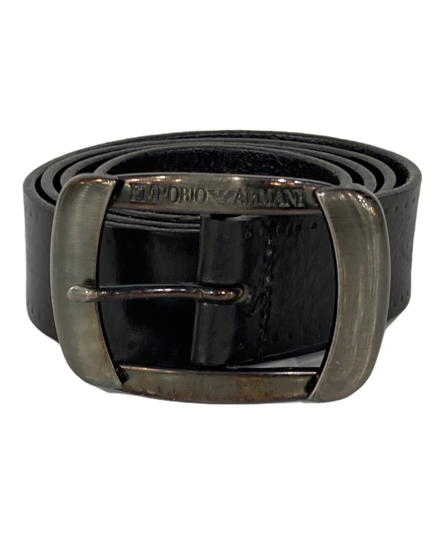 エンポリオアルマーニ　ビッグバックルレザーベルト　イタリア製 中古・古着通販】EMPORIO ARMANI (エンポリオ アルマーニ) バックル