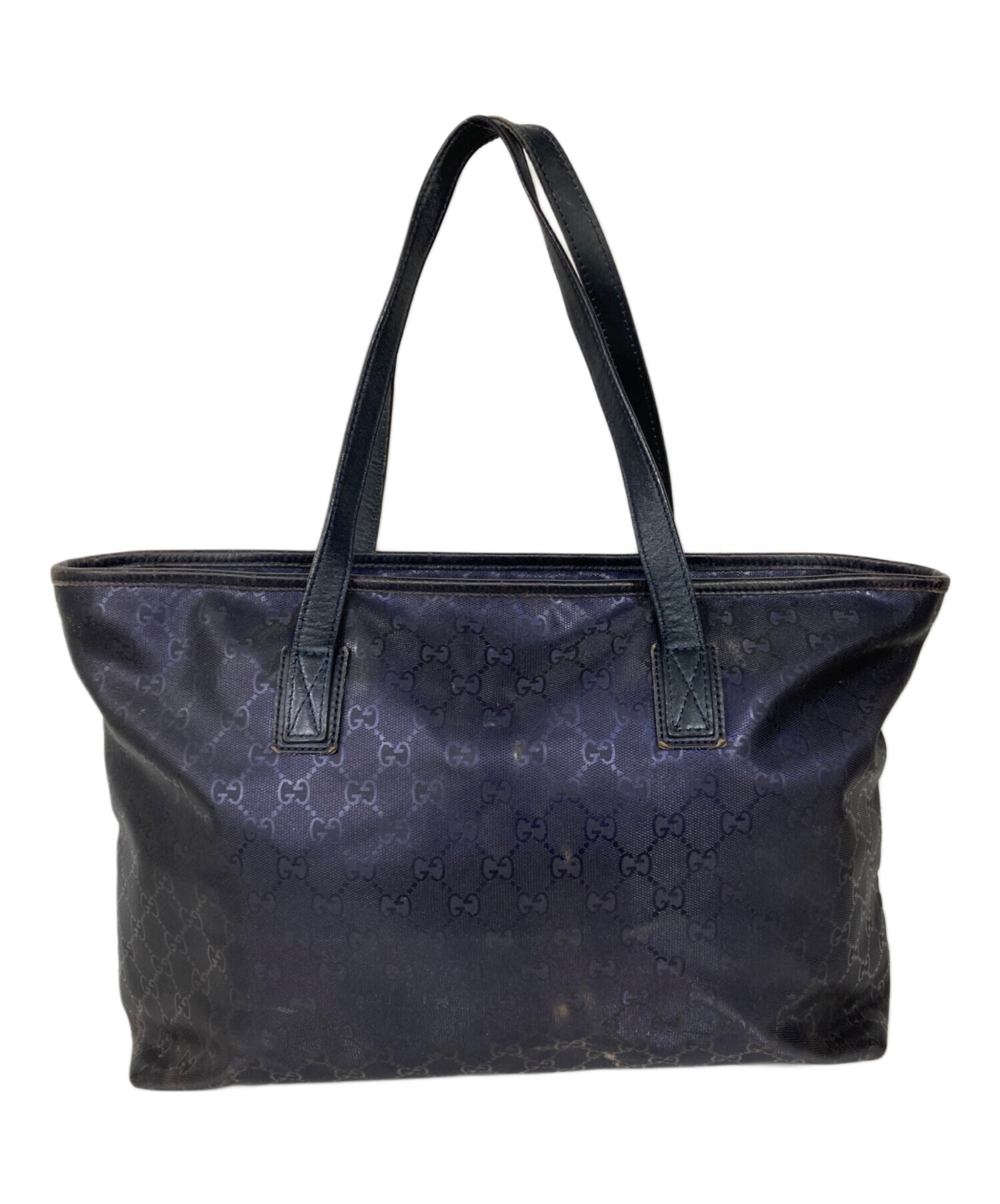 GUCCI グッチ GGインプリメ トートバッグ 中古・古着通販】GUCCI (グッチ) GGインプリメトートバッグ ネイビー