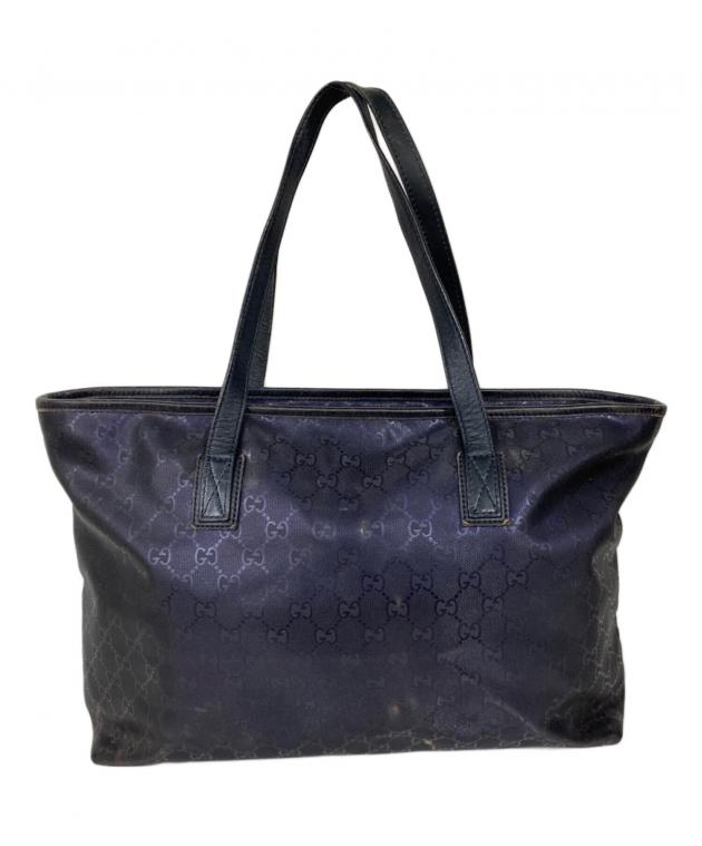 中古・古着通販】GUCCI (グッチ) GGインプリメトートバッグ ネイビー 