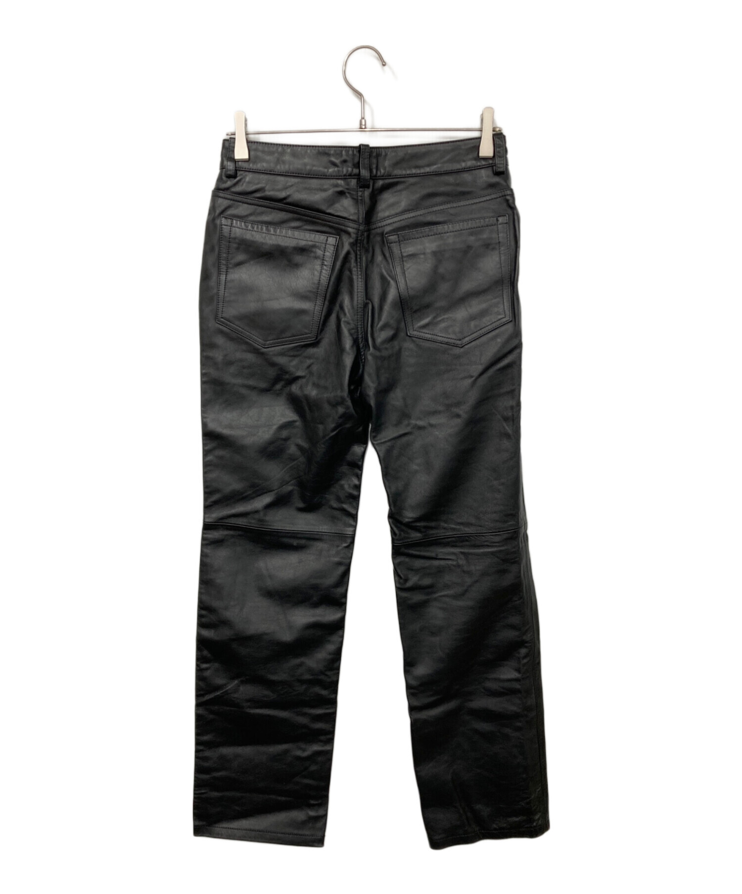 【極上】Paul Smithブラックレザー(牛革)ストレートパンツ 中古・古着通販】Paul Smith (ポールスミス) カウレザーパンツ