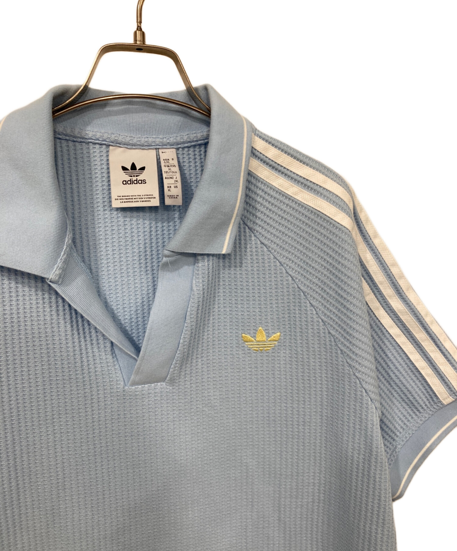 中古・古着通販】adidas (アディダス) ワッフル ニット ポロシャツ
