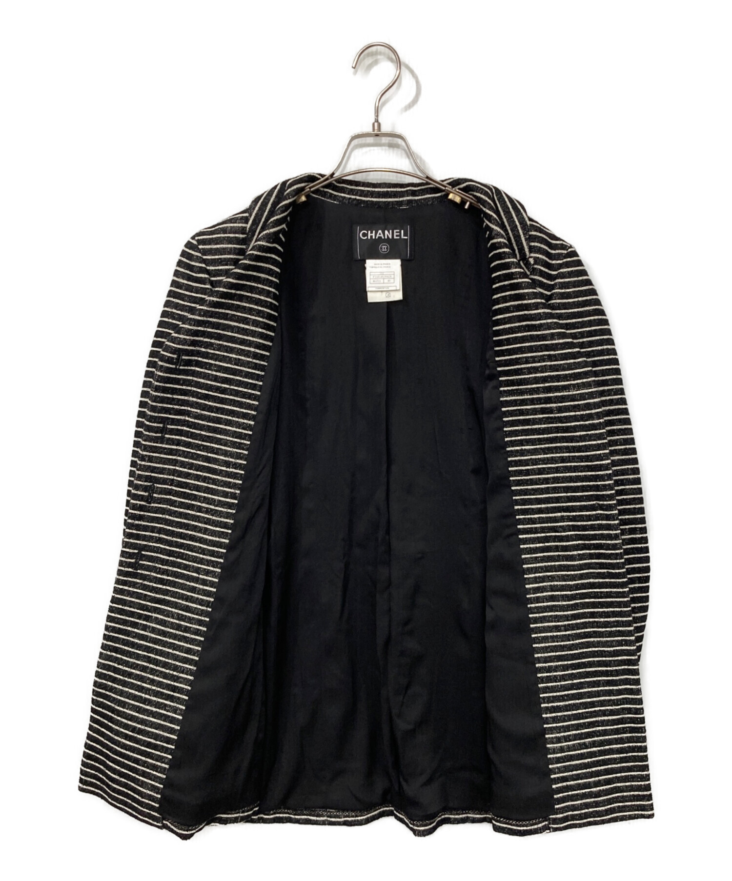 中古・古着通販】CHANEL (シャネル) カメリアブローチ付ボーダー