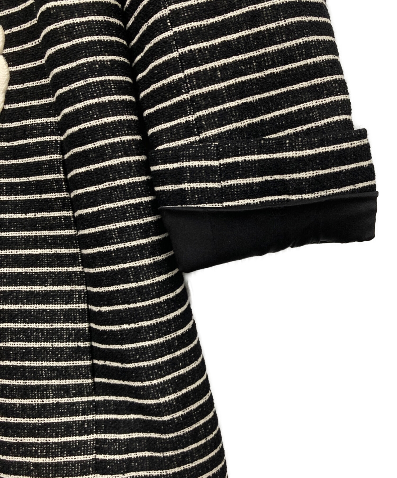 中古・古着通販】CHANEL (シャネル) カメリアブローチ付ボーダー