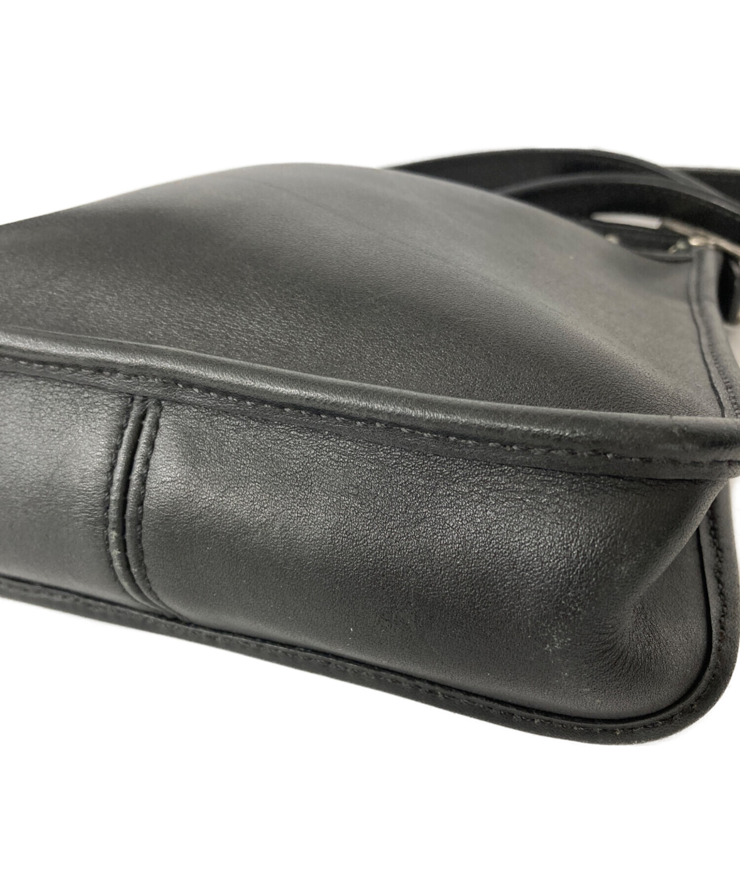 コーチ(Coach) 76188 レザー ショルダーバッグ【中古】 中古・古着通販】COACH (コーチ) レザーショルダーバッグ ブラック