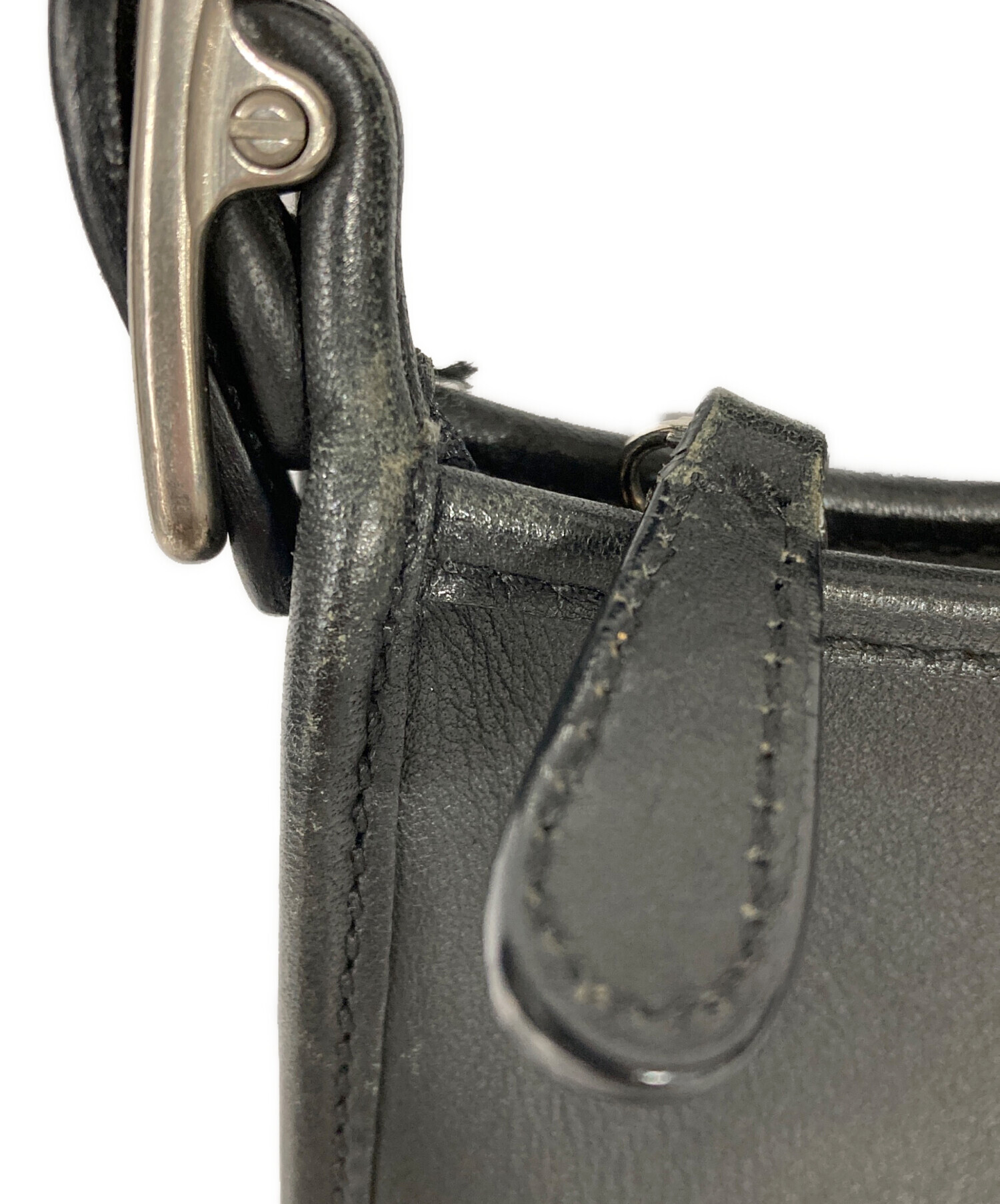 中古・古着通販】COACH (コーチ) レザーショルダーバッグ ブラック