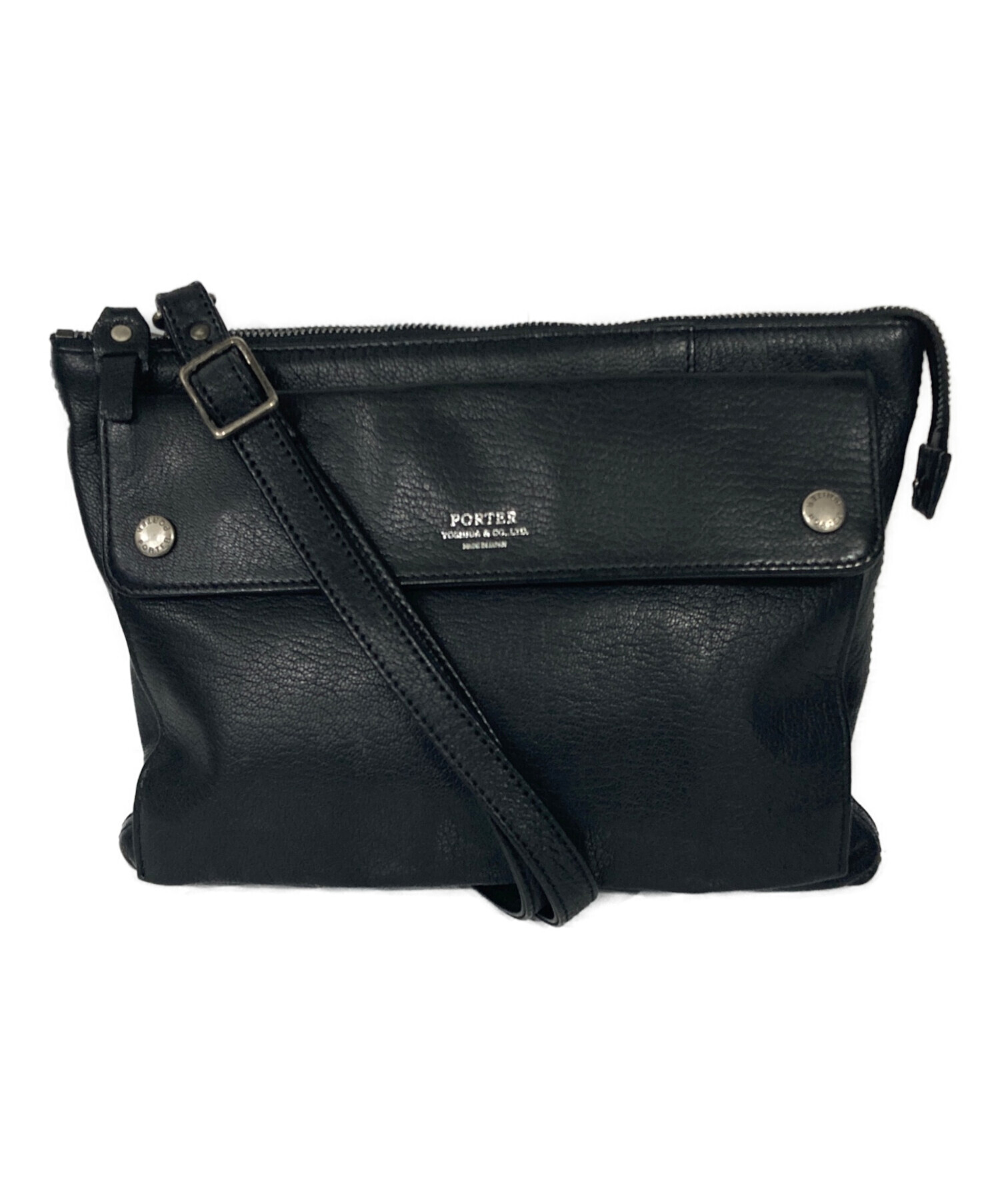 中古・古着通販】PORTER (ポーター) レザーショルダーバッグ