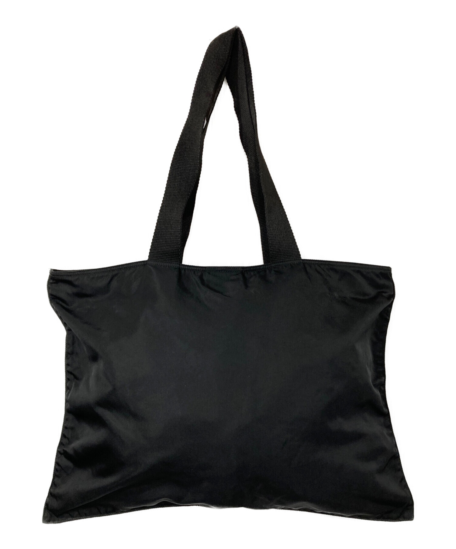 【未使用】トライアングル プレートロゴ トートバッグ 中古・古着通販】PRADA (プラダ) トライアングルロゴナイロントート