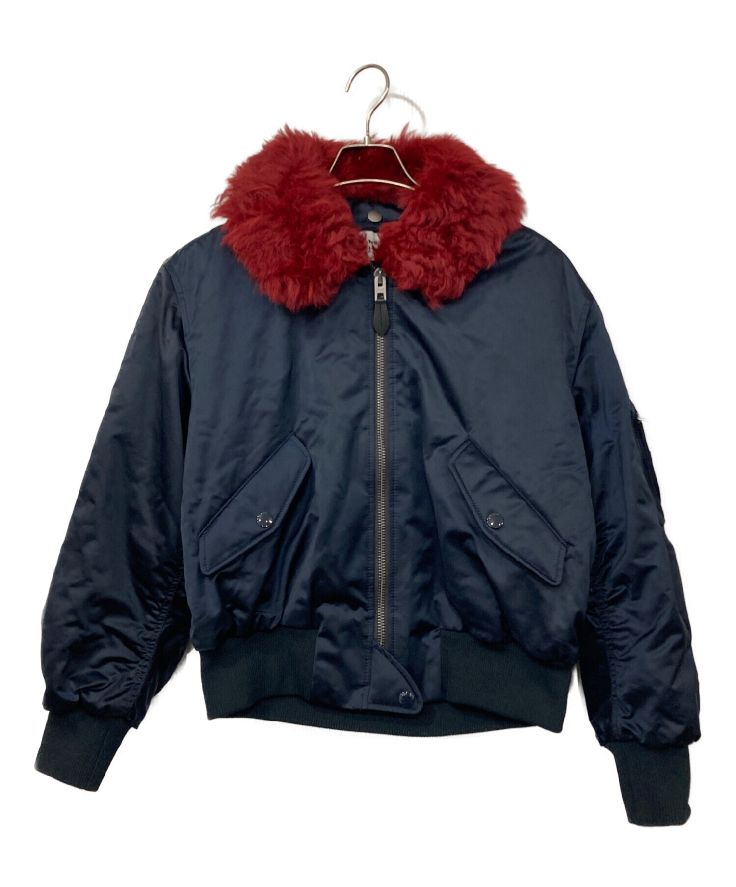 中古・古着通販】COACH (コーチ) ボア襟付MA-1ジャケット ネイビー 