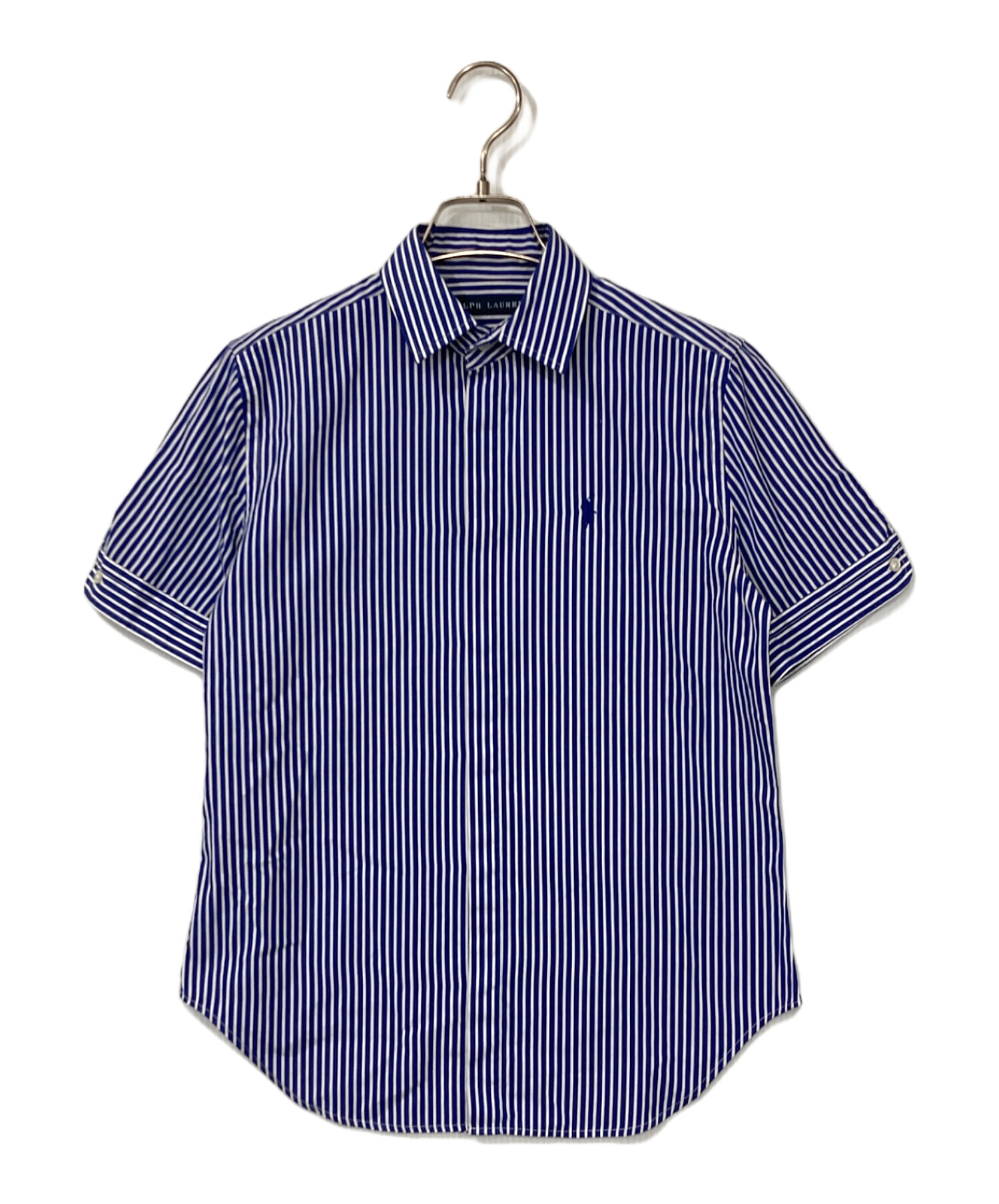 ラルフローレン　ストライプ 半袖シャツ 中古・古着通販】RALPH LAUREN (ラルフローレン) 半袖ストライプシャツ