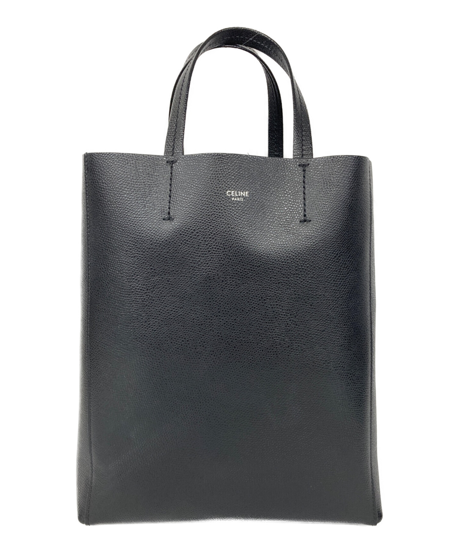 ゆかかセリーヌ バーティカルカバ スモール キャンバスロゴトートバッグ黒 中古・古着通販】CELINE (セリーヌ) バーティカルカバスモールトート