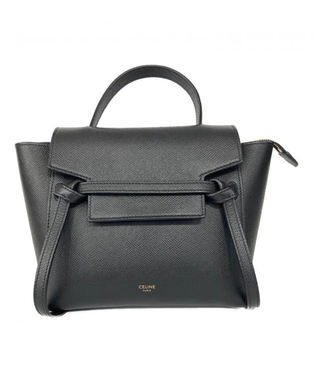 CELINE ベルトバッグ　ナノ　黒　ショルダーバッグ　セリーヌ　フィービー 中古・古着通販】CELINE (セリーヌ) ベルトバッグ・ナノ ブラック
