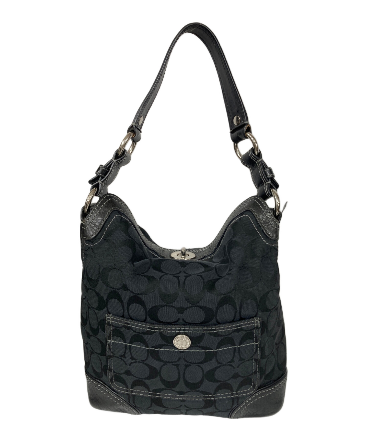 美品 コーチ ショルダーバッグ 中古・古着通販】COACH (コーチ) ショルダーバッグ ブラック｜ブランド