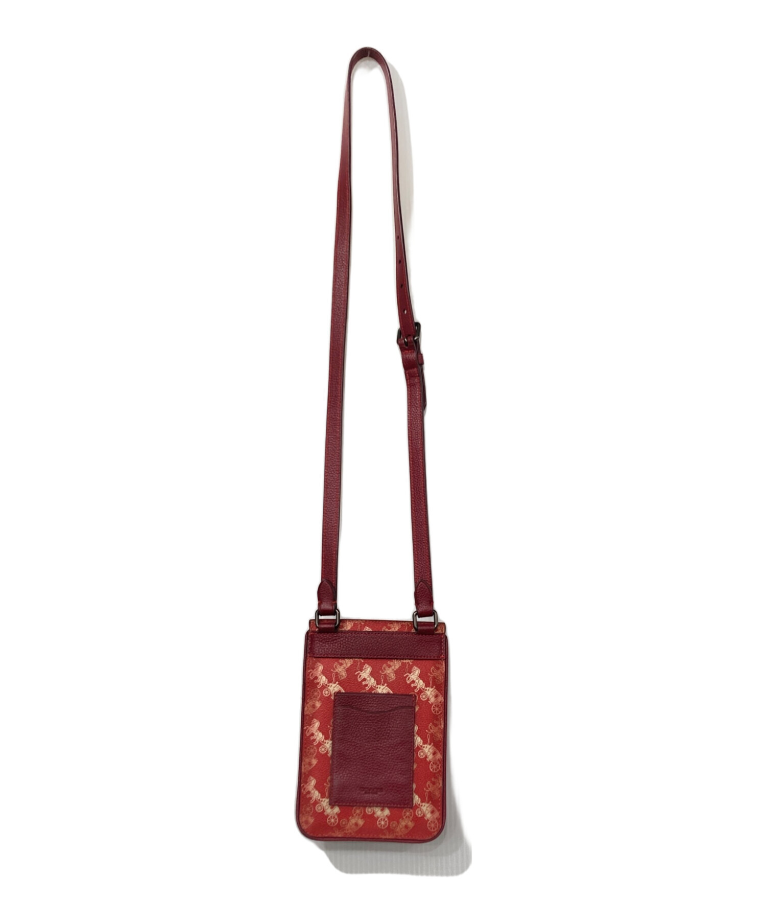 COACH スマホショルダーバッグ【美品】 中古・古着通販】COACH (コーチ) PVCスマホショルダーバッグ レッド
