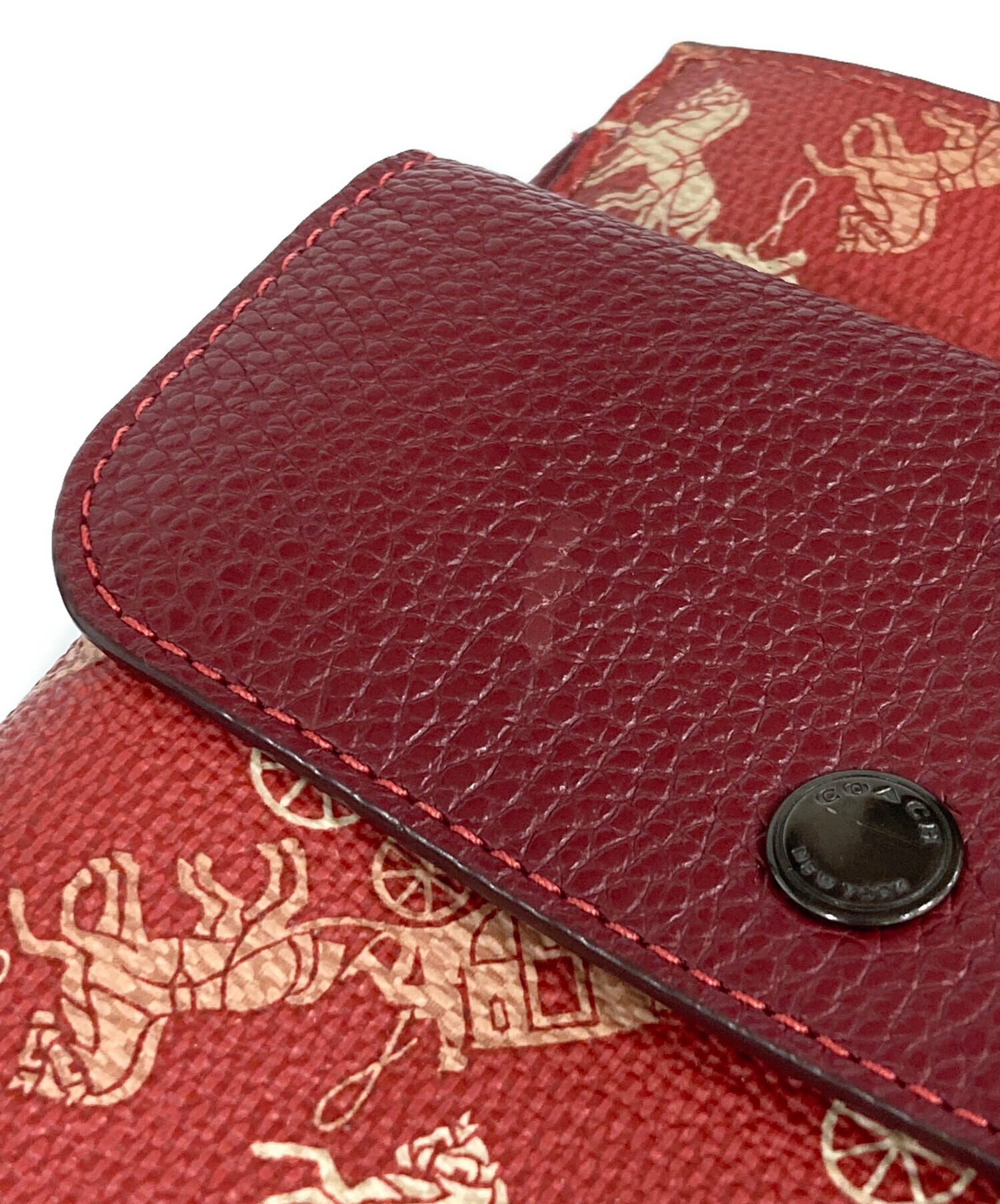 中古・古着通販】COACH (コーチ) PVCスマホショルダーバッグ レッド