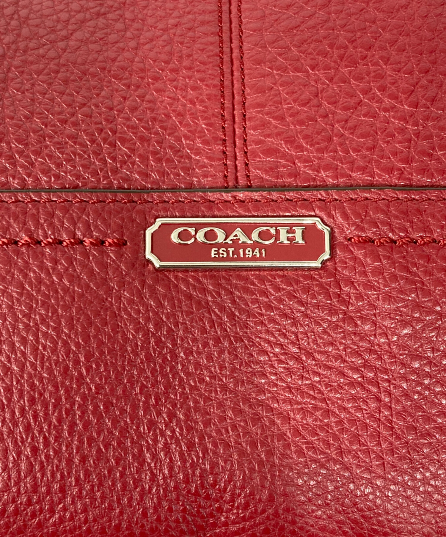 中古・古着通販】COACH (コーチ) パーク レザー ホーボー レッド