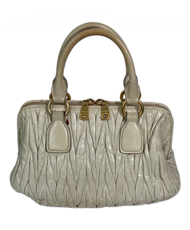 miu miu マテラッセ ハンドバッグ ベージュ 中古・古着通販】MIU MIU (ミュウミュウ) マテラッセ ハンドバッグ