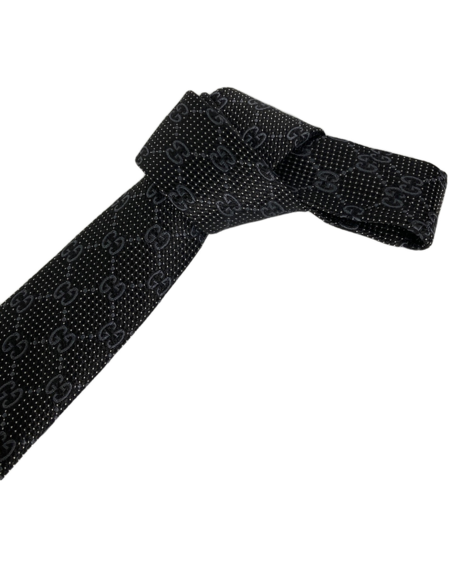 中古・古着通販】GUCCI (グッチ) GGドット シルクネクタイ ネイビー