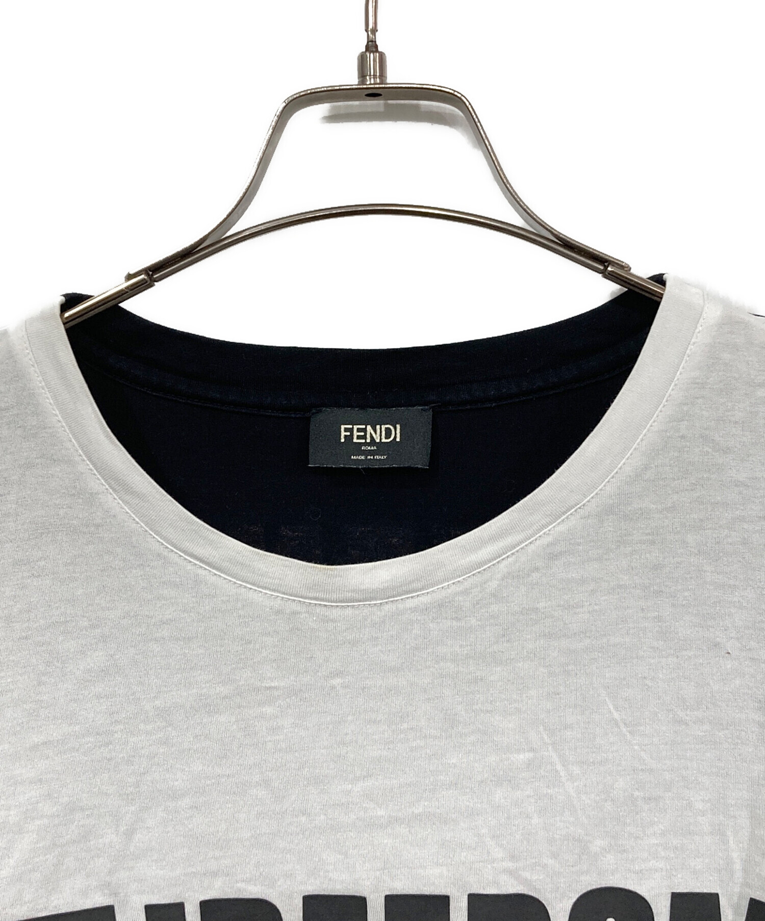 中古・古着通販】FENDI (フェンディ) バイカラーFREEDOMTシャツ