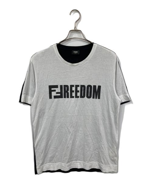 中古・古着通販】FENDI (フェンディ) バイカラーFREEDOMTシャツ
