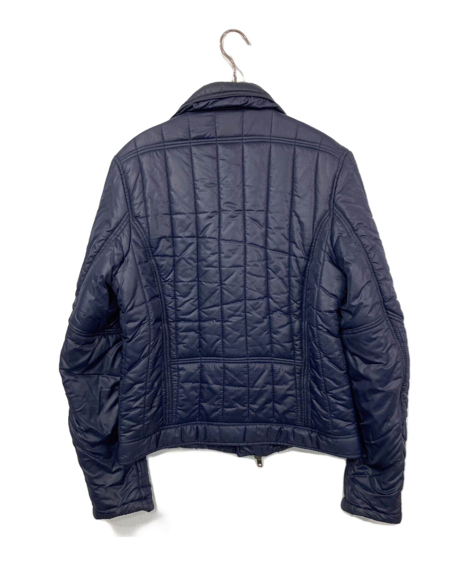 DIESEL（ディーゼル）ダウンジャケット/L/ネイビー 中古・古着通販】DIESEL (ディーゼル) 中綿ライダースジャケット
