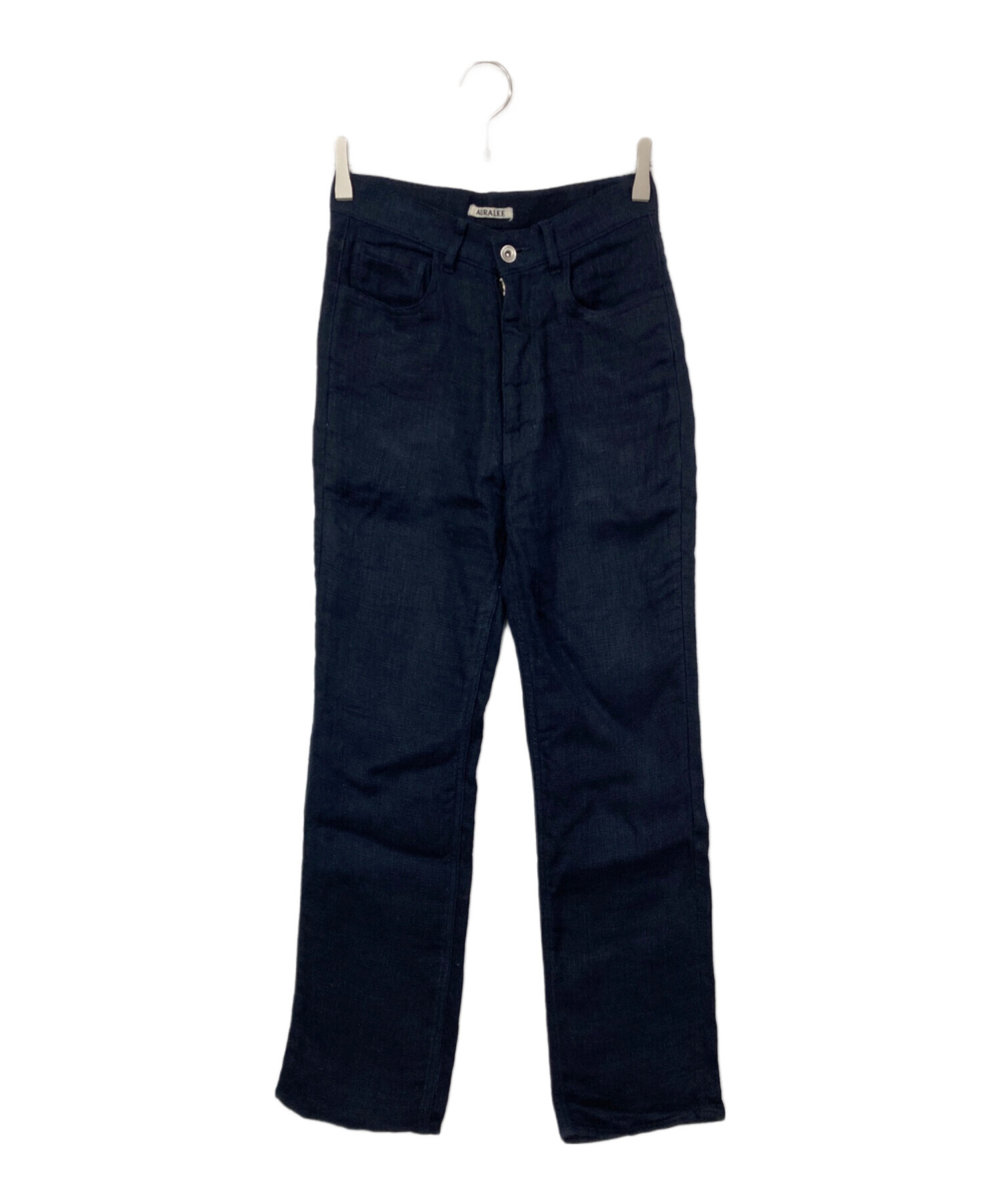 ✨オーラリー リネン ダブルフェイス 5ポケット パンツ ネイビー 中古・古着通販】AURALEE (オーラリー) LINEN DOUBLE FACE 5P PANTS