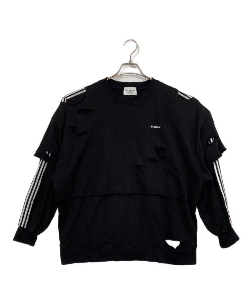 SeeSew LAYERD DAMAGE SWEAT ブラック L 未使用 中古・古着通販】SeeSew (シーソー) LAYERD DAMAGE SWEAT/レイヤード