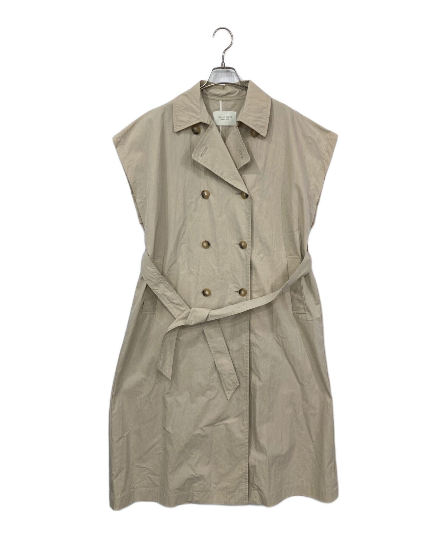 PUBLIC TOKYO トレンチコート　ベージュ　サイズ02 中古・古着通販】PUBLIC TOKYO (パブリックトウキョウ) スリーブレス