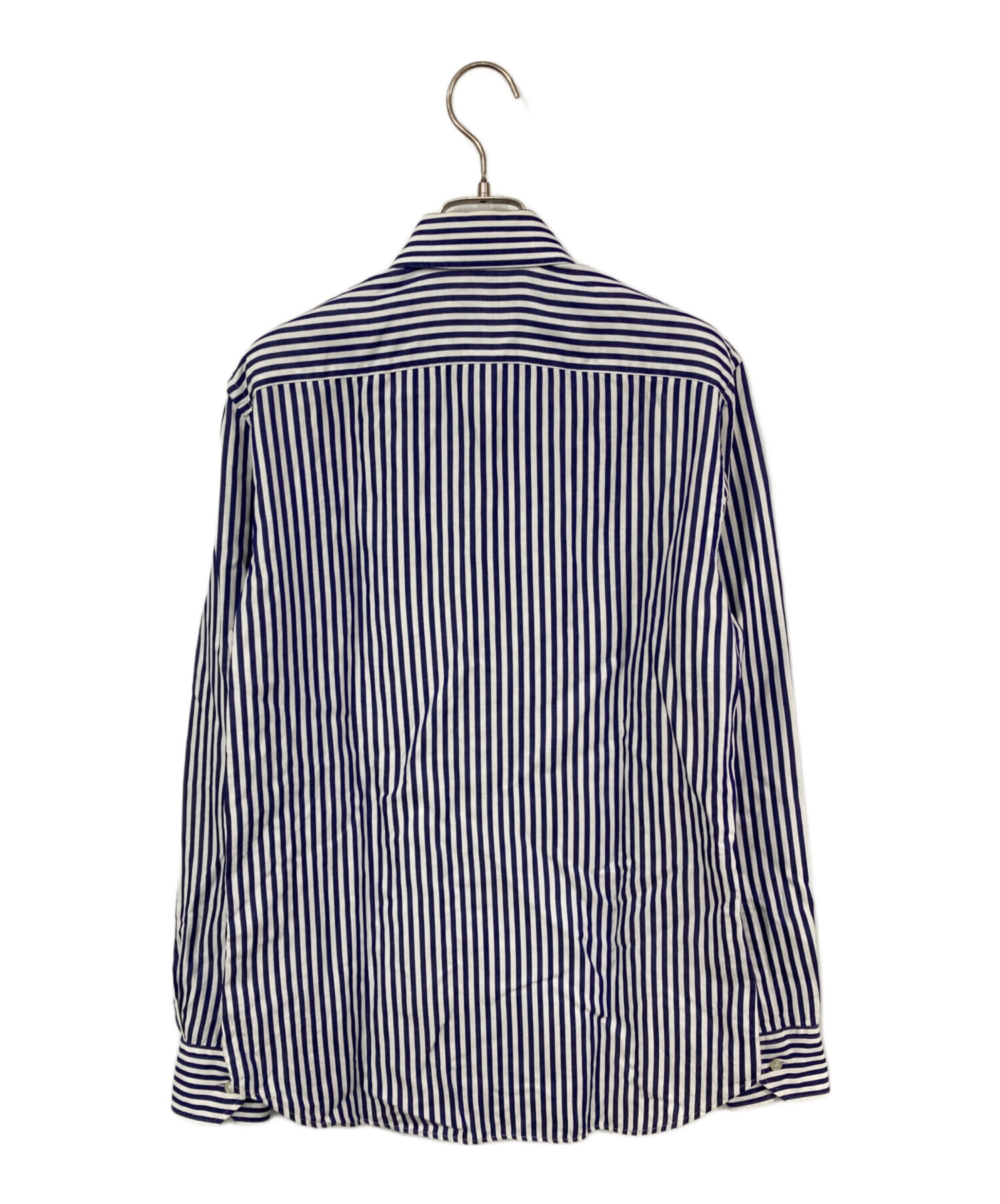 【希少】エトロ　シャツ サイズ39 ストライプ　ブルー 中古・古着通販】ETRO (エトロ) ストライプシャツ ホワイト×ブルー
