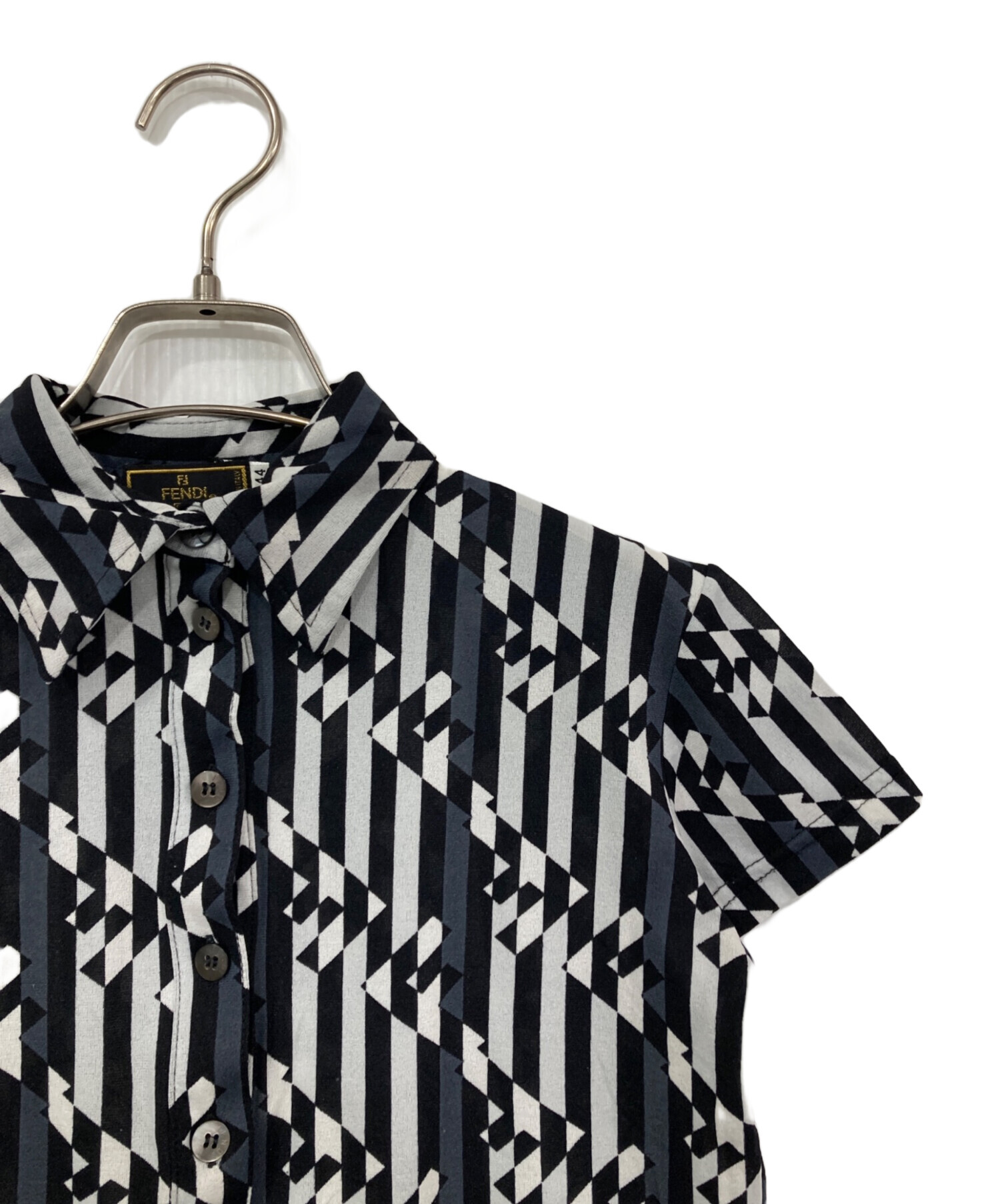 中古・古着通販】FENDI (フェンディ) FF柄ポロシャツ ブラック サイズ