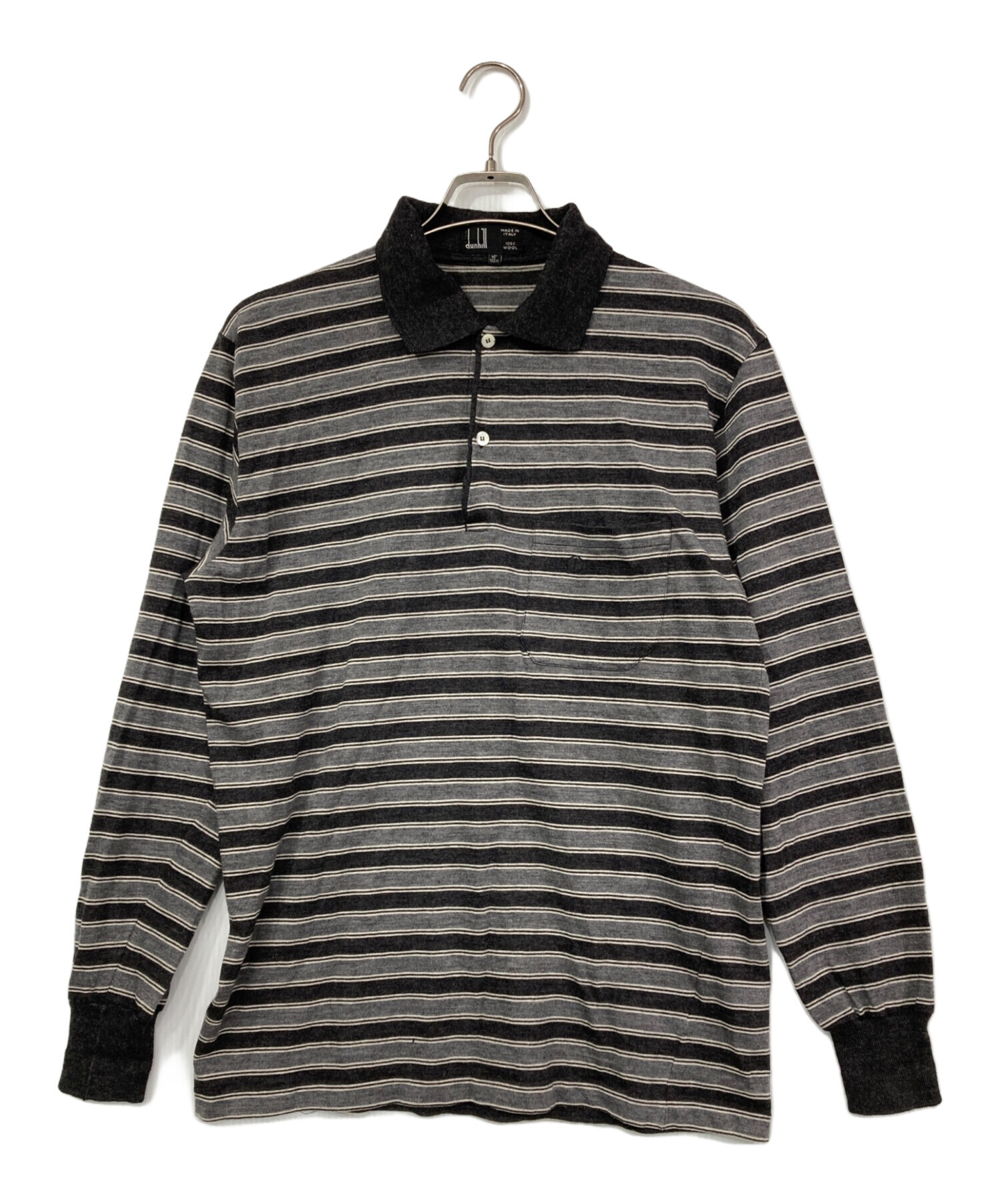 中古・古着通販】dunhill (ダンヒル) ウールニットポロシャツ グレー