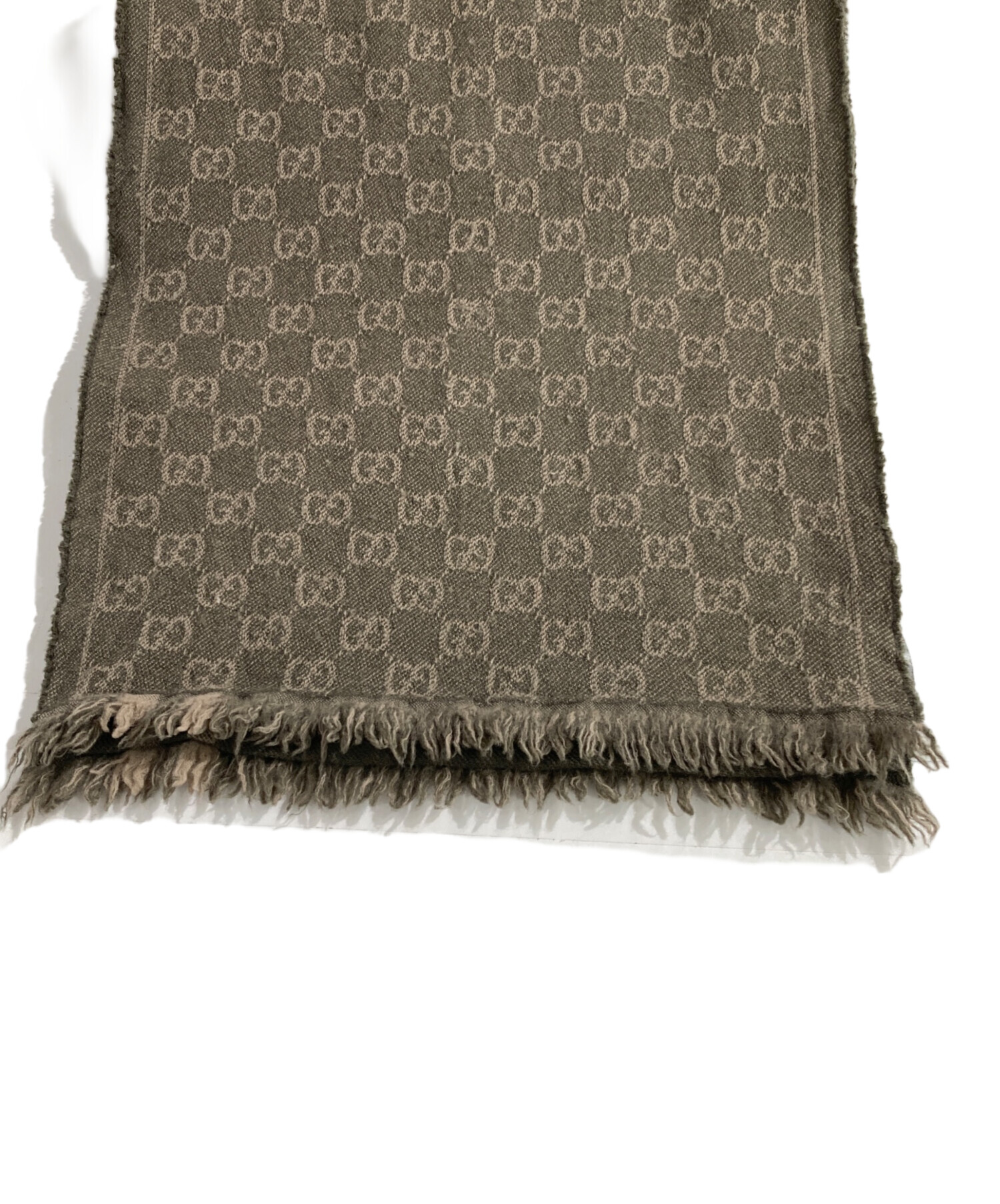 中古・古着通販】GUCCI (グッチ) GG柄ウールマフラー ブラウン