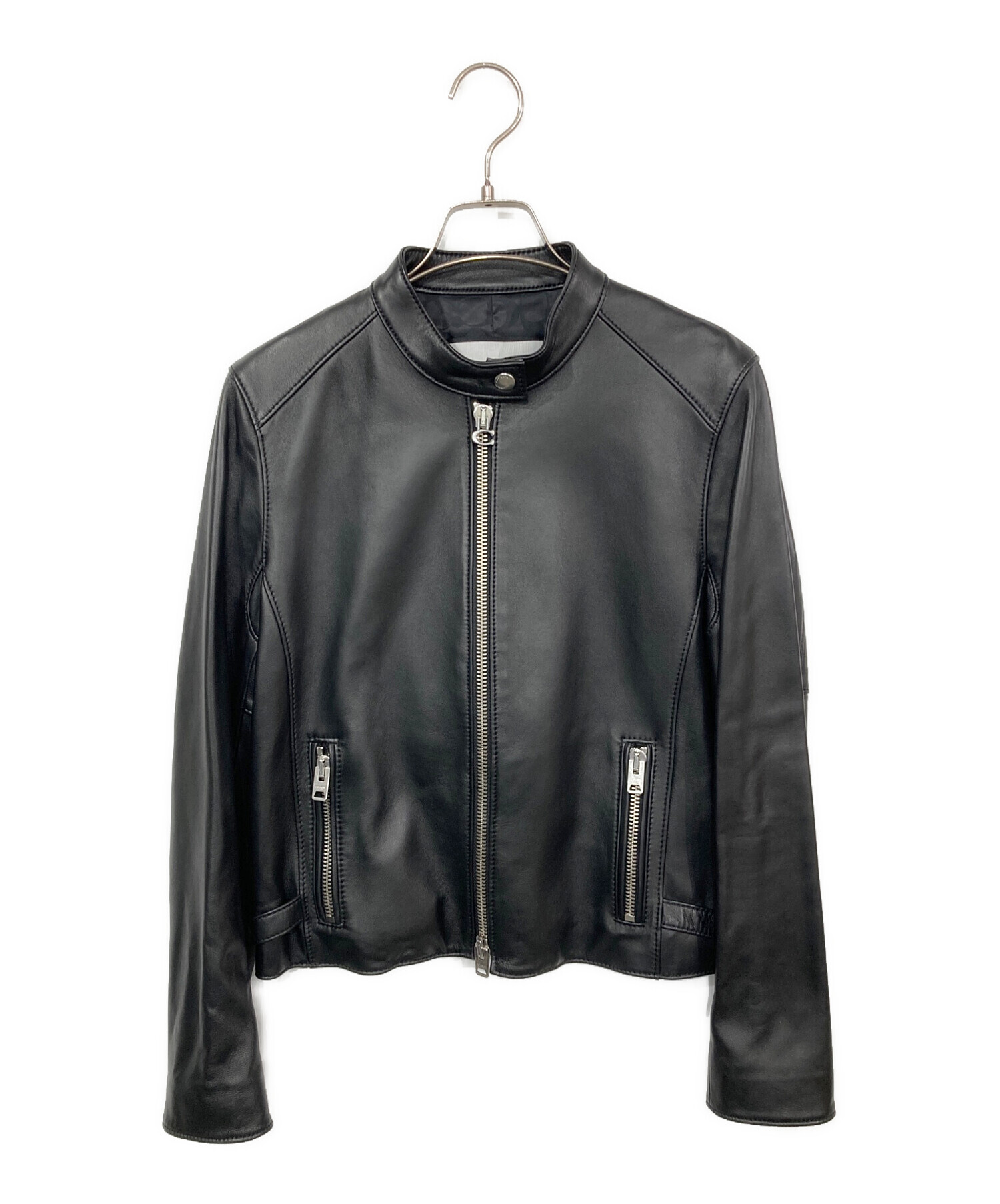 激レア！ 美品✨ COACH ライダースジャケット シングル 黒 中古・古着通販】COACH (コーチ) シングルライダースジャケット