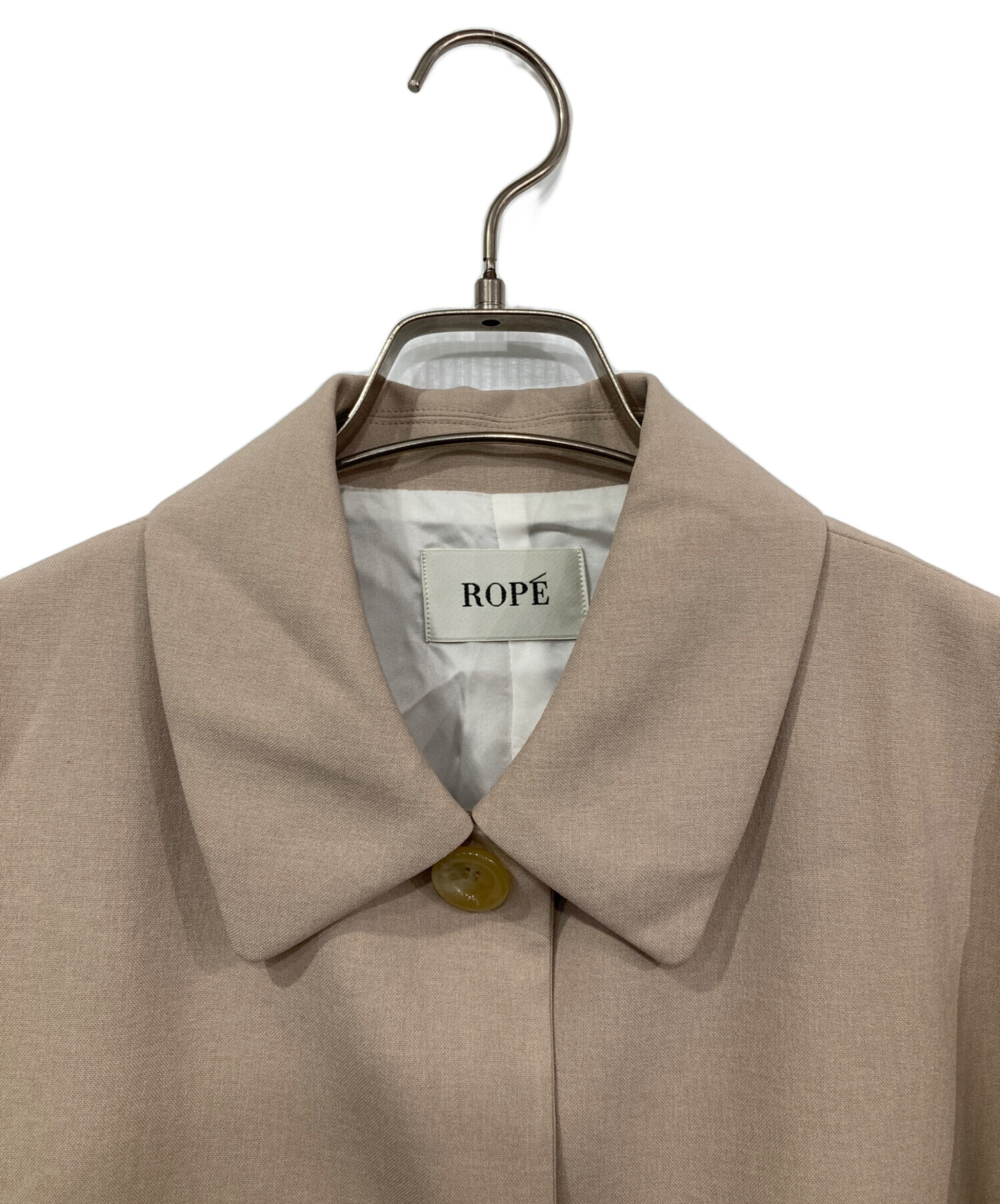中古・古着通販】ROPE (ロペ) ミドル丈ステンカラーコート ベージュ