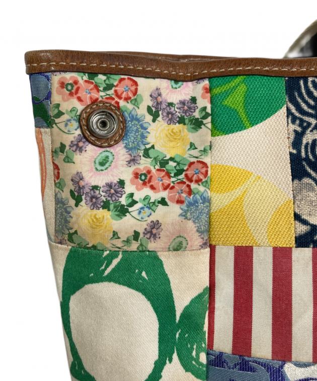 中古・古着通販】COACH (コーチ) パッチワークトートバッグ ブラウン
