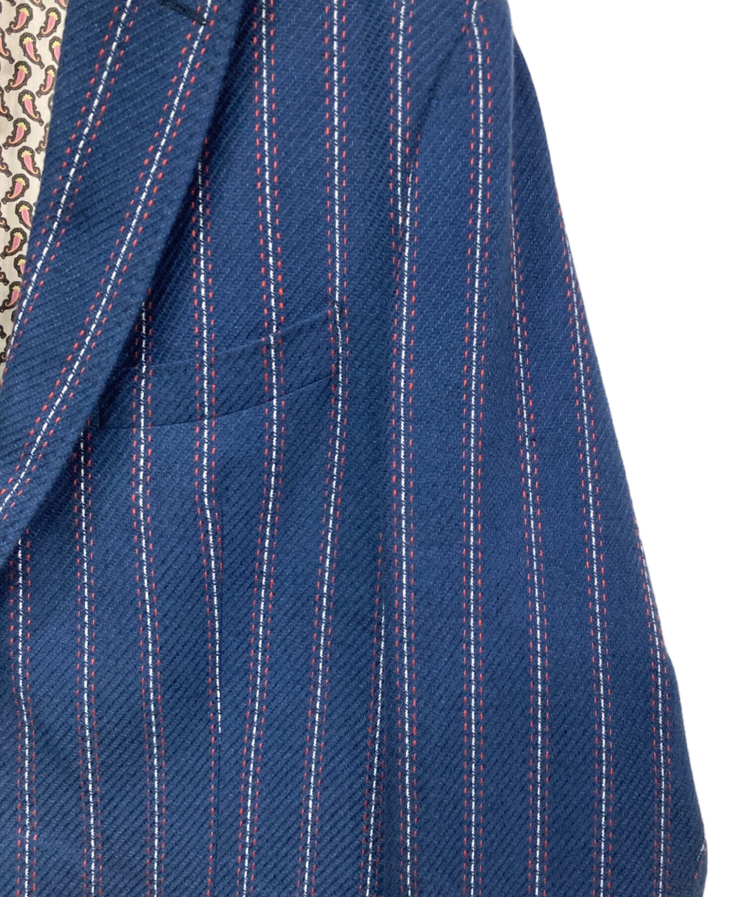 中古・古着通販】ETRO (エトロ) 裏ペイズリーストライプテーラード