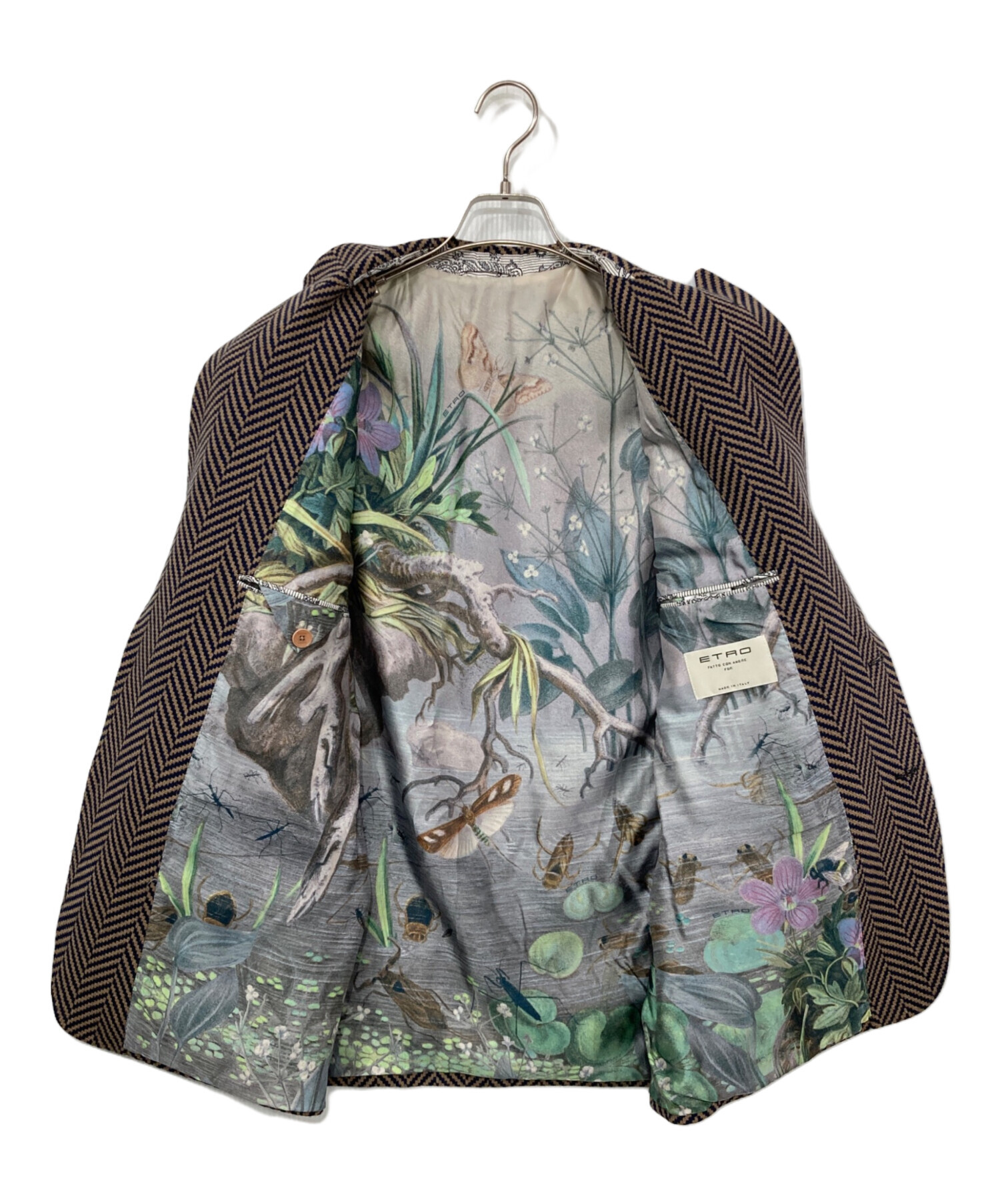 中古・古着通販】ETRO (エトロ) 裏ボタニカルヘリンボーンテーラード
