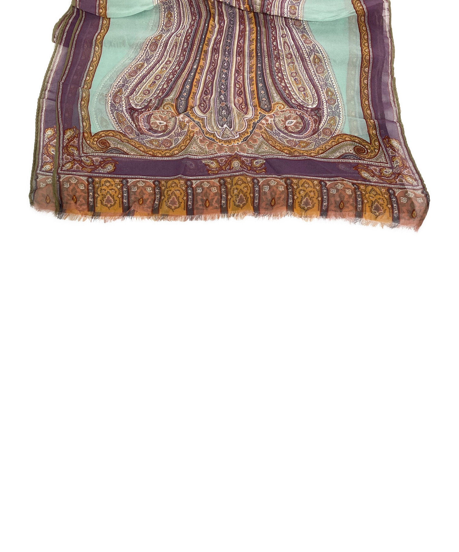 中古・古着通販】ETRO (エトロ) ペイズリー柄シルクストール パープル