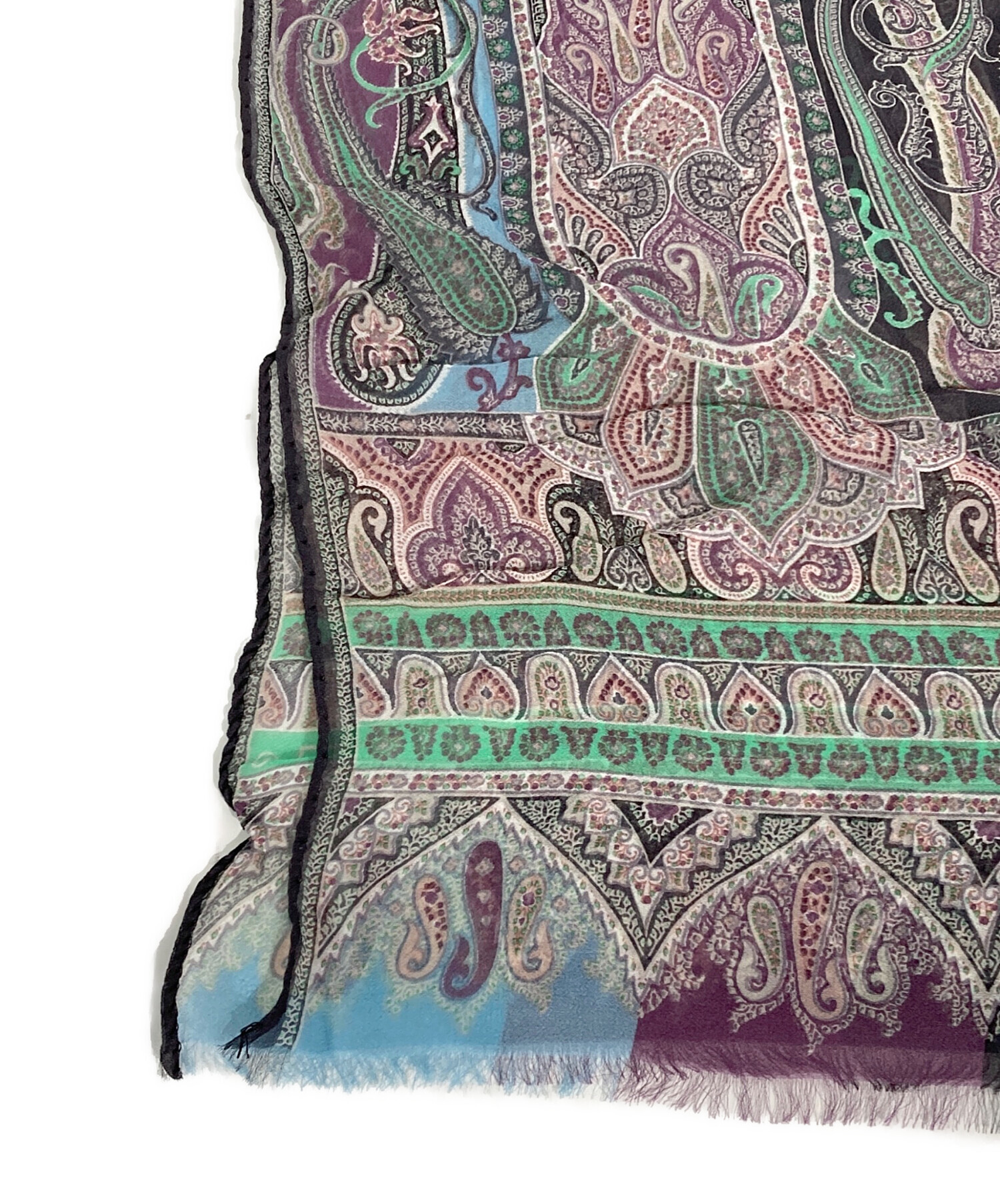 中古・古着通販】ETRO (エトロ) ペイズリー柄シルクストール パープル