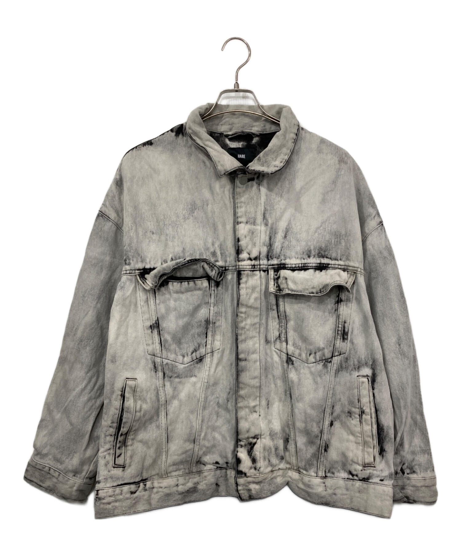 中古・古着通販】HARE (ハレ) ブリーチ加工BIG デニムジャケット