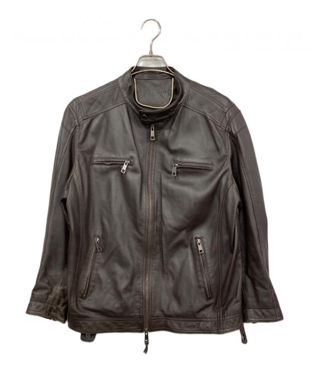 Vera Pelle ダークブラウンレザーライダースジャケット サイズ50 中古・古着通販】VERA PELLE (ベラペレ) レザージャケット ブラウン