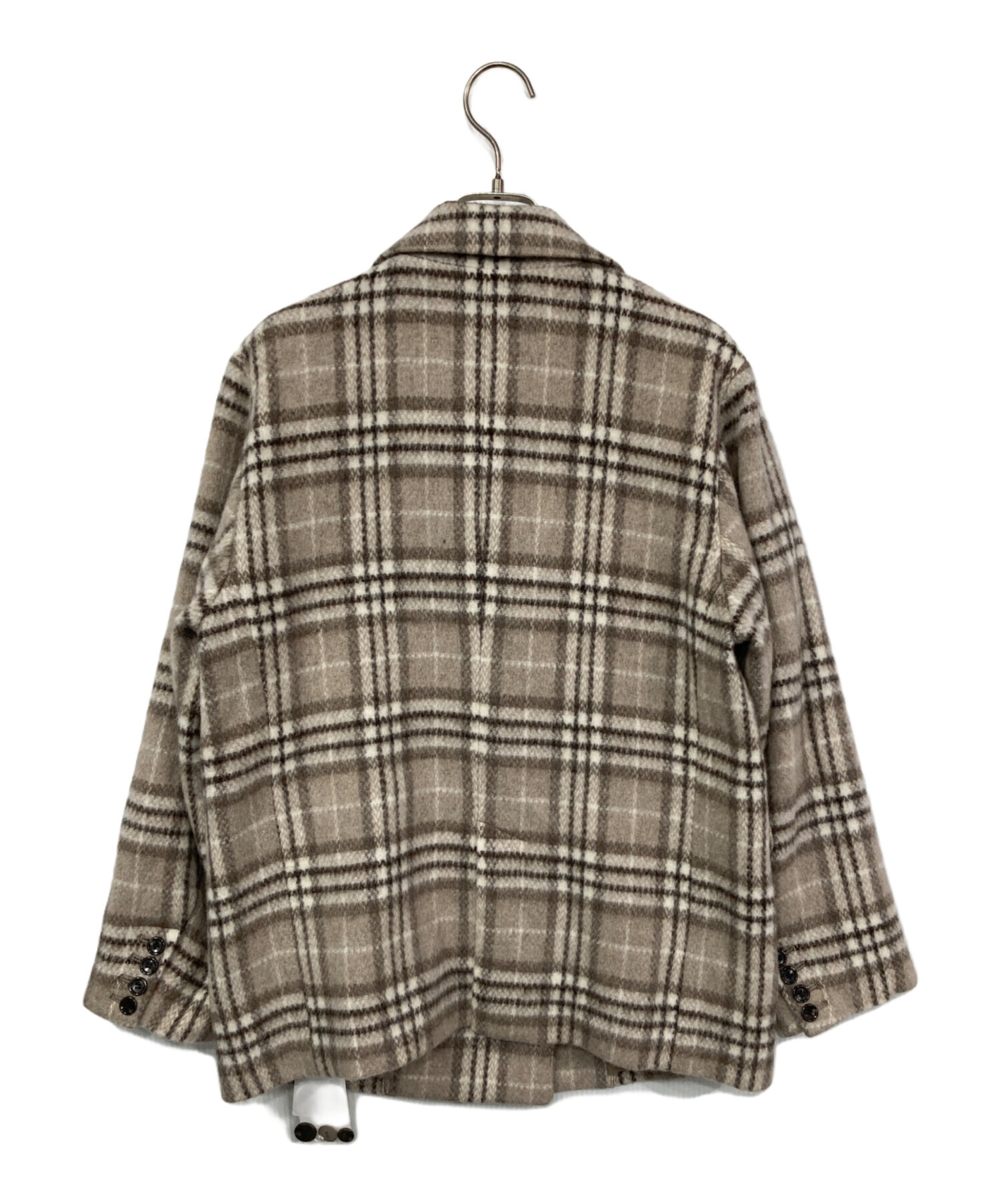 中古・古着通販】COHINA (コヒナ) ウールシャギーチェックダブルコート