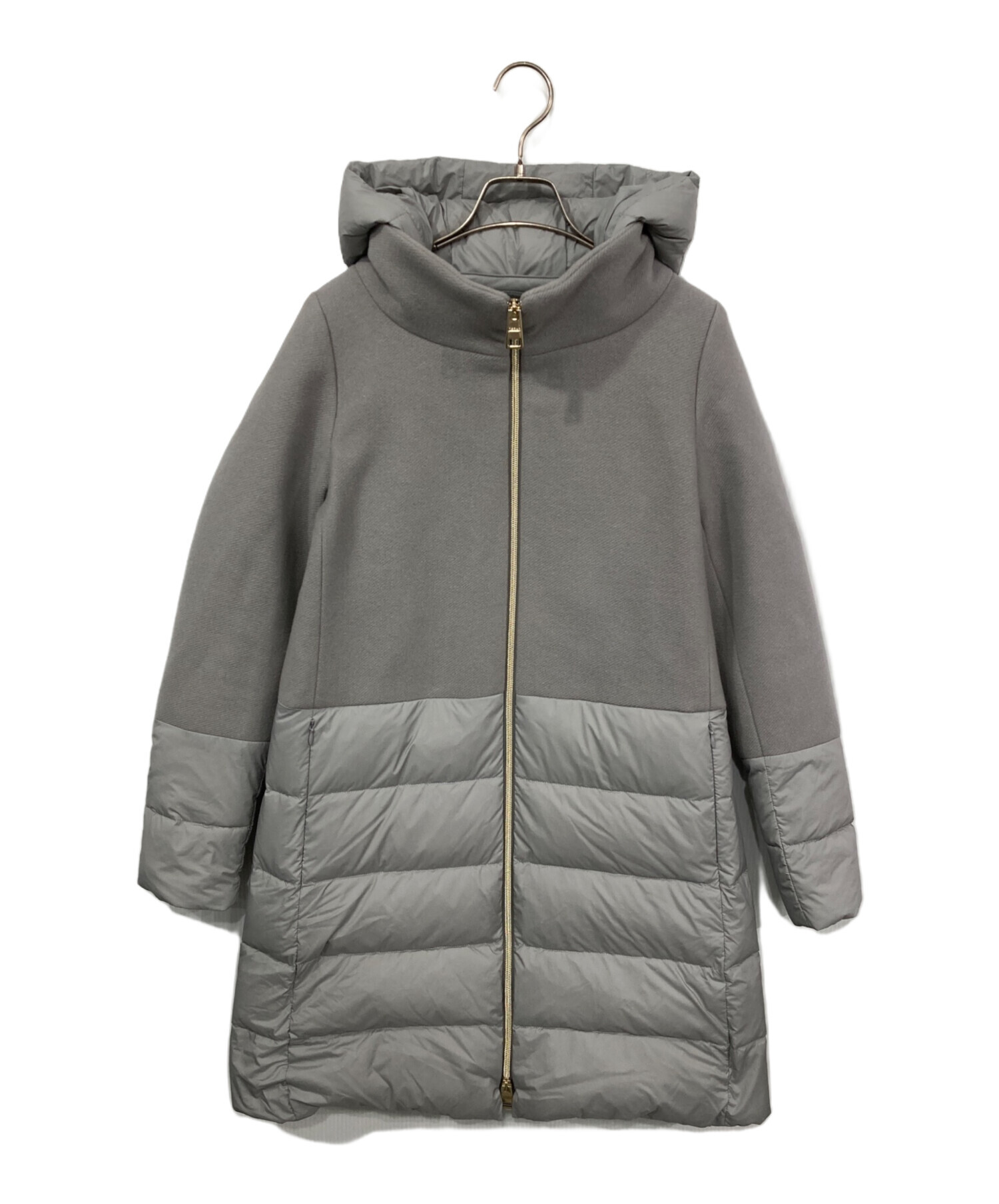 中古・古着通販】HERNO (ヘルノ) ウール切替 フーデッドダウンコート